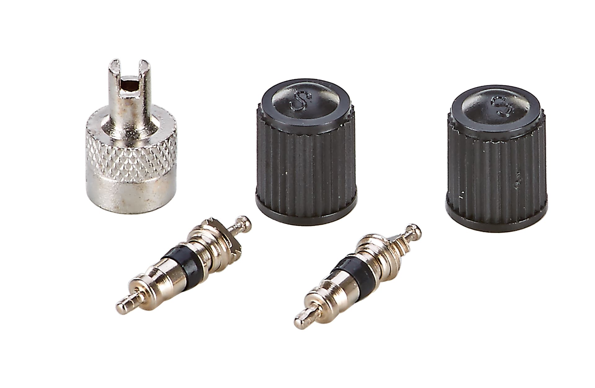 Autoventileins&auml;tze, 2 St&uuml;ck, mit Ventilkappen und Schraubwerkzeug 