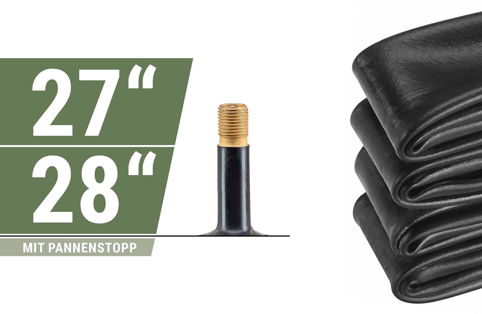 Gruppenschlauch 27" x 1 1/8 - 28" x 1.50, Autoventil, mit Pannenstopp 