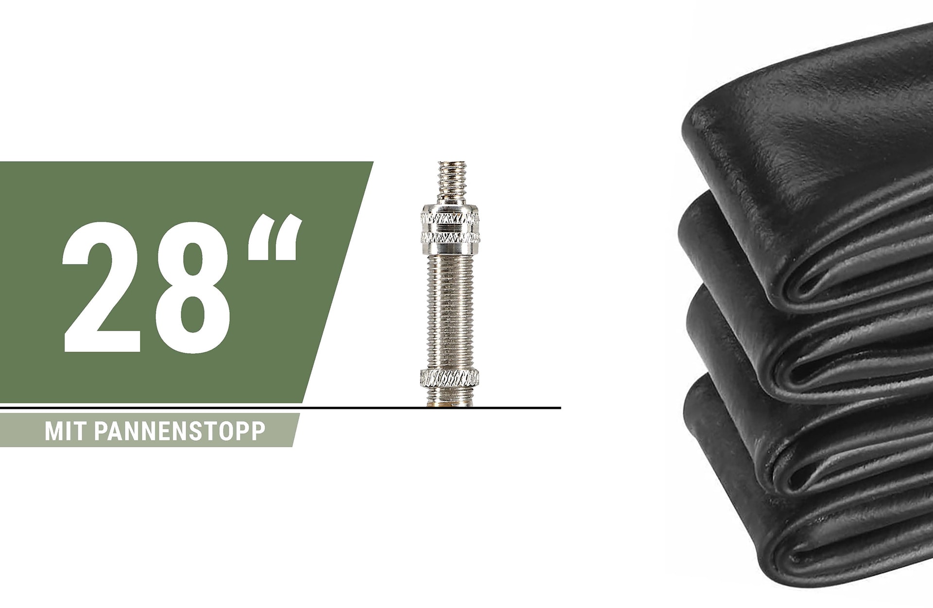 Fahrradschlauch 28" x 1.75 - 2.00, Dunlopventil, mit Pannenstopp 