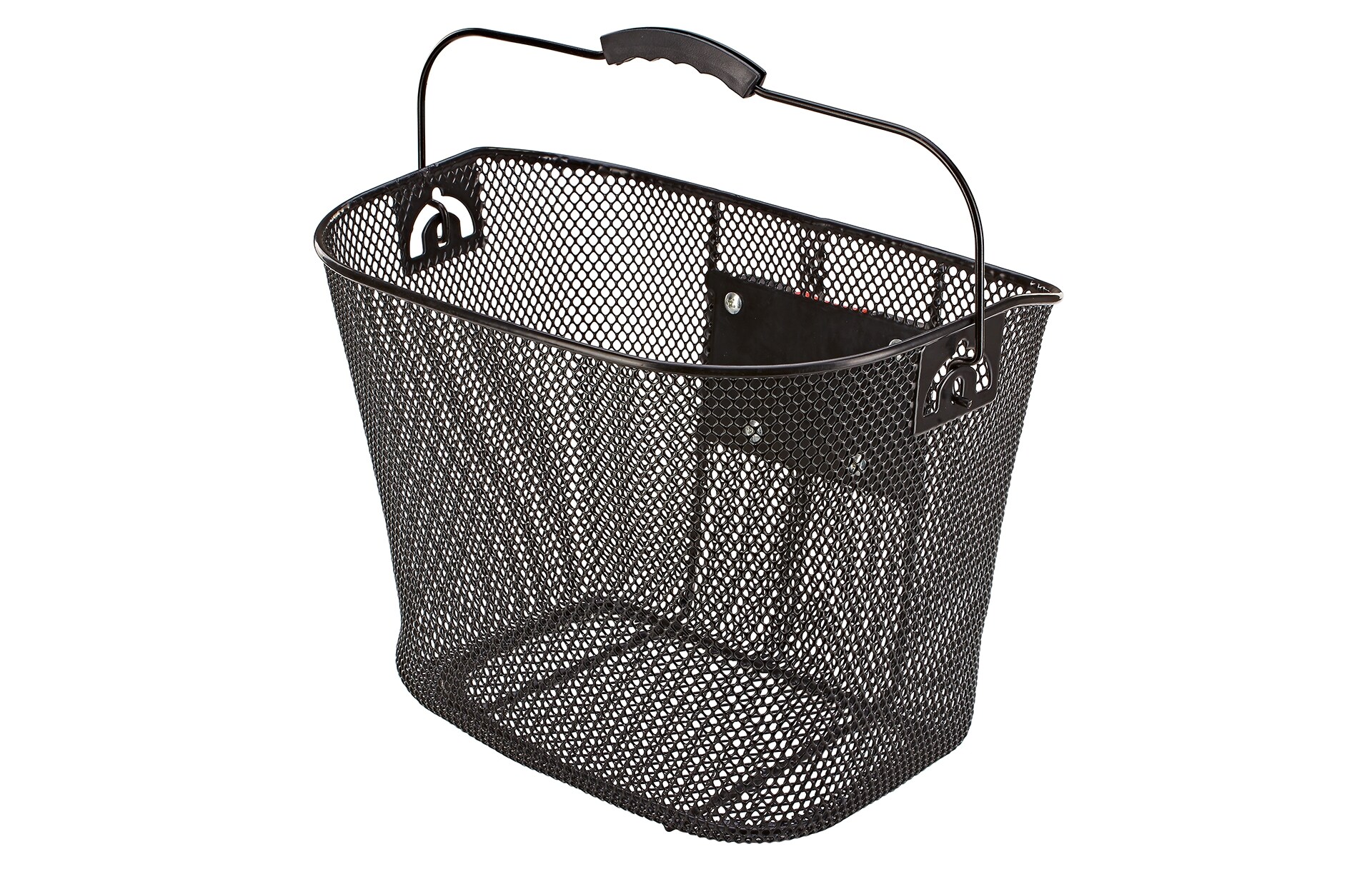 Fahrradkorb, engmaschiges Wabengitter, Quick-Release Lenkerkorb, E-Bike geeignet, mit Tragegriff, PE-Kunststoffbeschichtet, Farbe: schwarz 