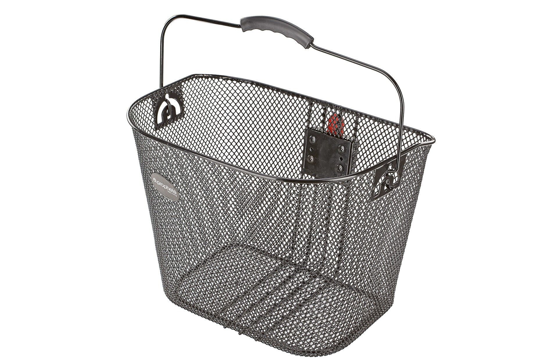 Fahrradkorb, engmaschiges Wabengitter, PE-Kunststoffbeschichtet, Quick-Release Lenkerkorb, Farbe: schwarz 