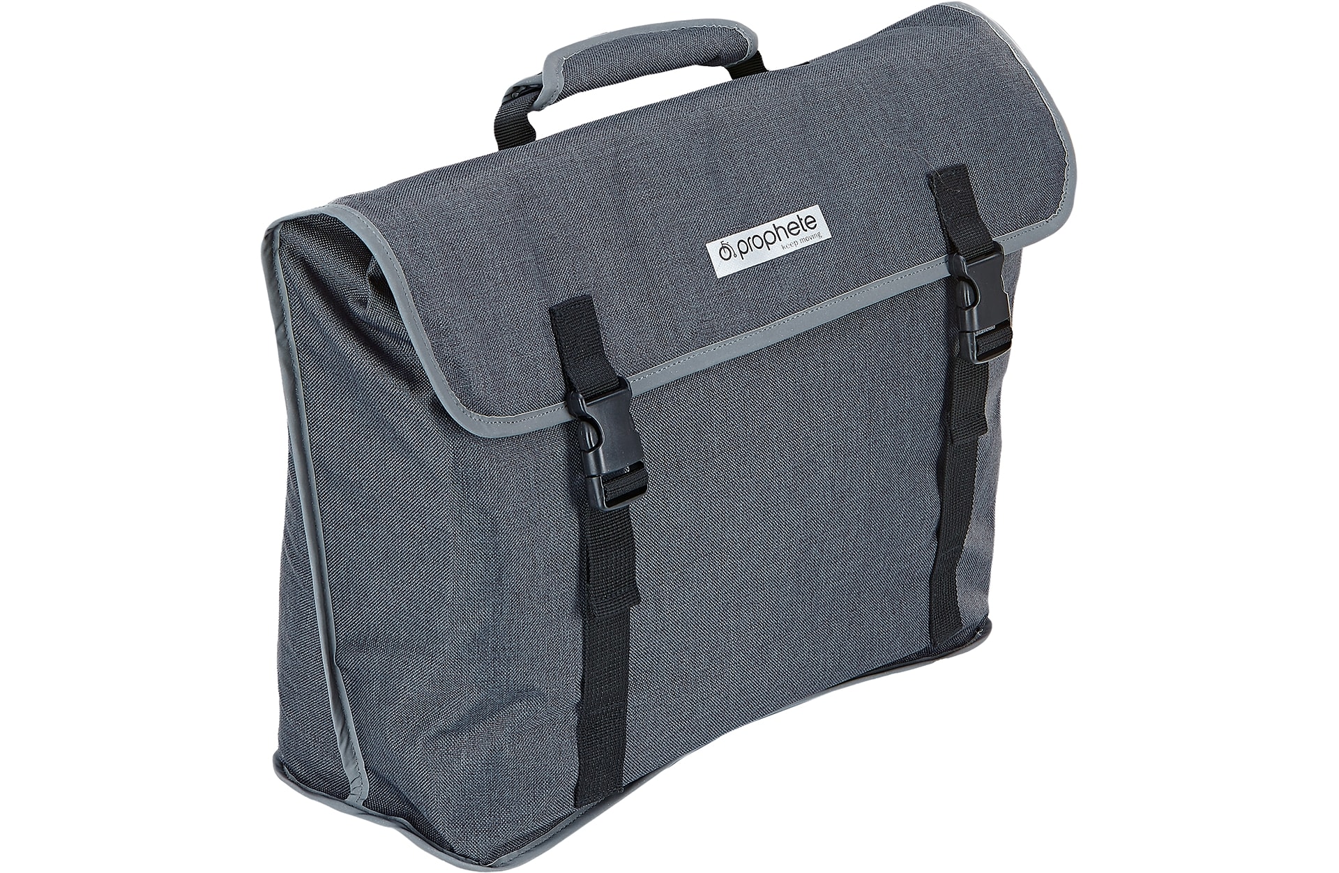 Urban Seitenpacktasche, gut geeignet f&uuml;r 20" Fahrr&auml;der und E-Bikes, inkl. Laptopfach, inkl. Regencape im verst&auml;rkten Boden, reflektierende Elemente, Volumen: 20 Liter, Farbe: grau 