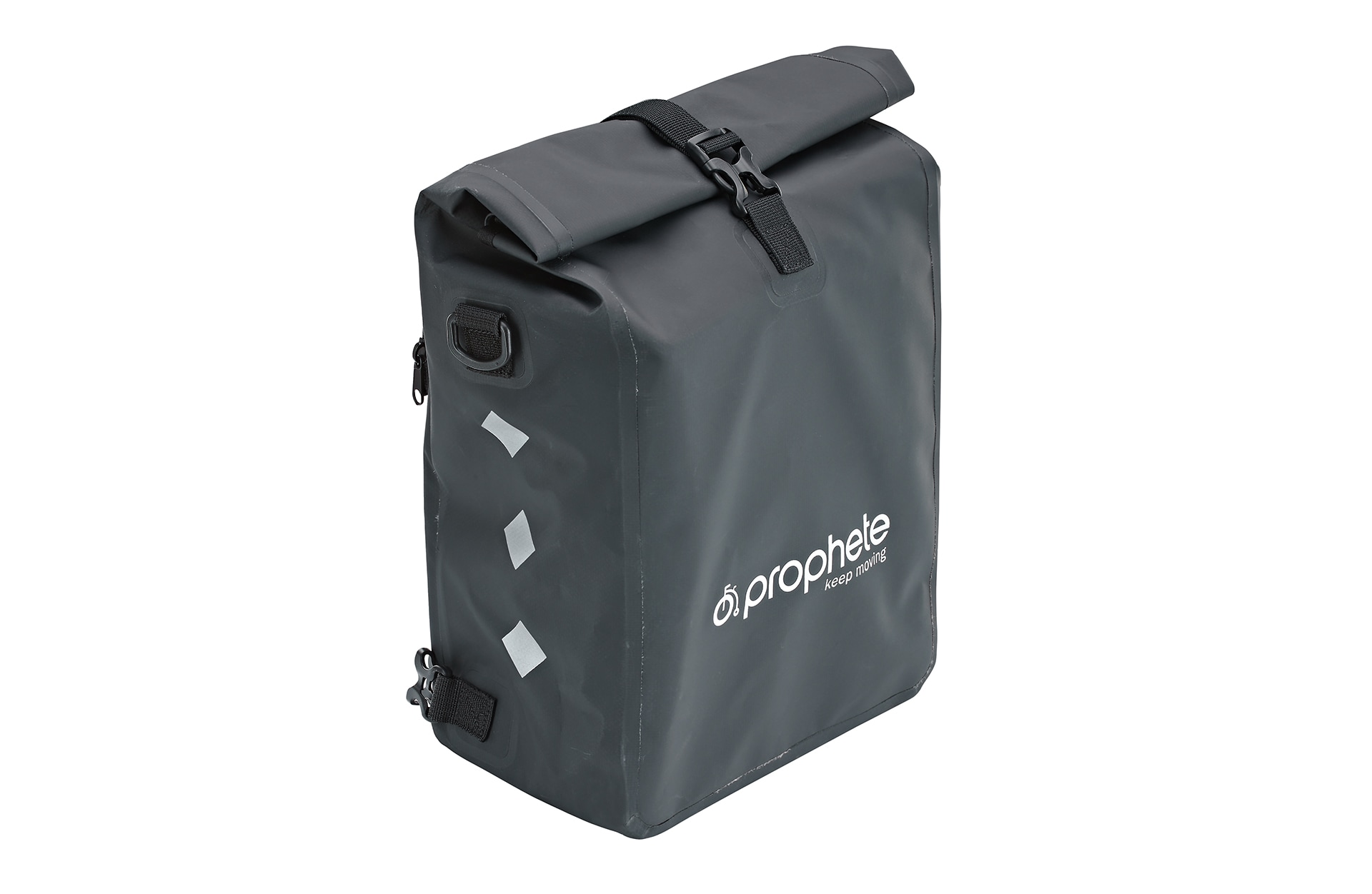 Seitenpacktasche/Rucksack, 100 % wasserdicht, reflektierende Elemente, mit Tragegriff, Volumen: 20 Liter, Farbe: grau 
