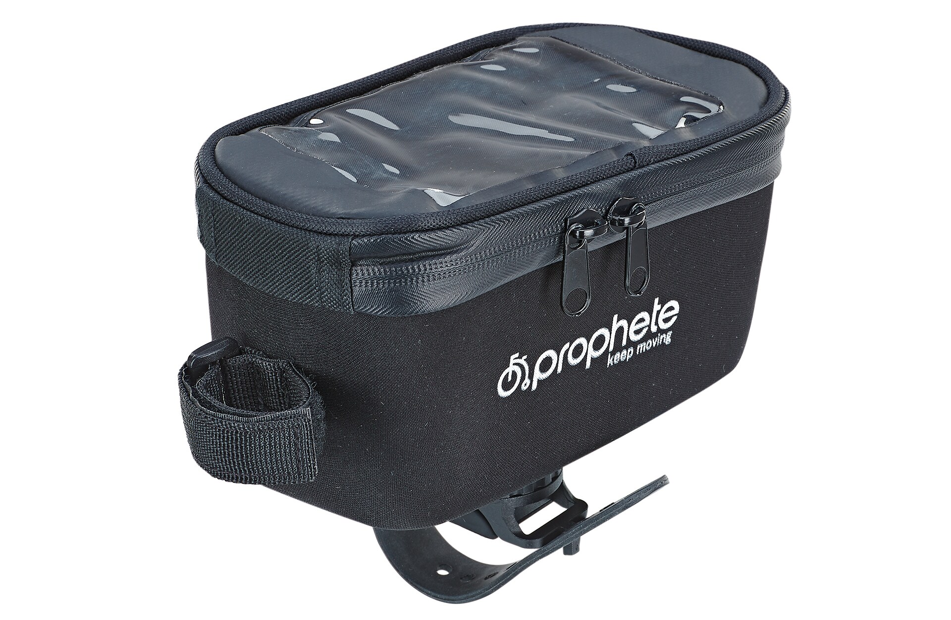 Oberrohrtasche, wasserabweisend, mit Smartphone-Fach f&uuml;r Smartphones bis 5,5", Volumen: 1 Liter, Farbe: schwarz 