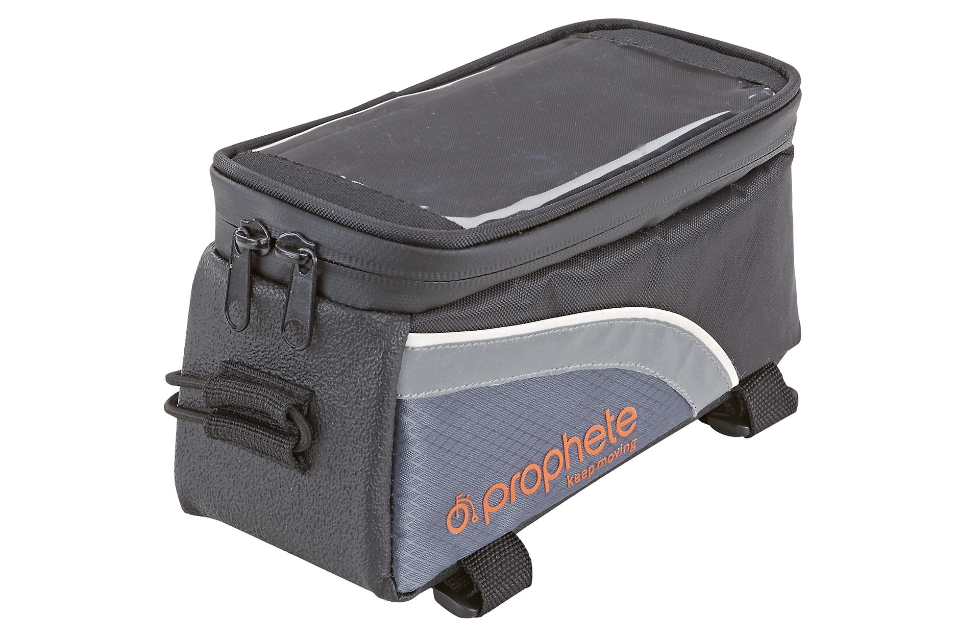 Oberrohrtasche, wasserabweisend, mit Smartphone-Fach f&uuml;r Smartphones bis 5,5", inkl. Kopfh&ouml;rerausgang, Volumen: 1,5 Liter, Farbe: schwarz 