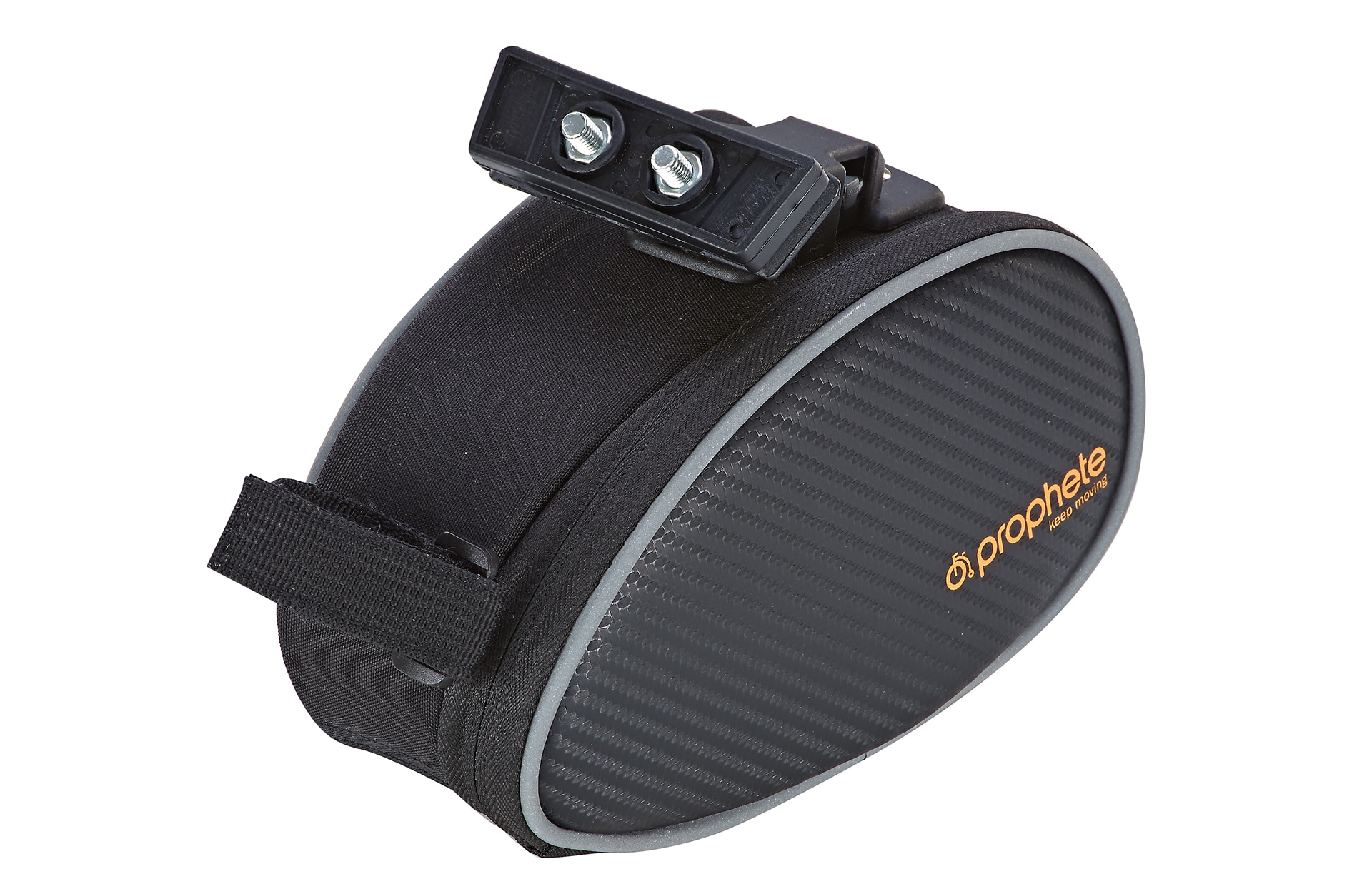 Satteltasche, Montage mittels Clip, wasserabweisend, reflektierende Elemente, Volumen: 1 Liter, Farbe: schwarz 