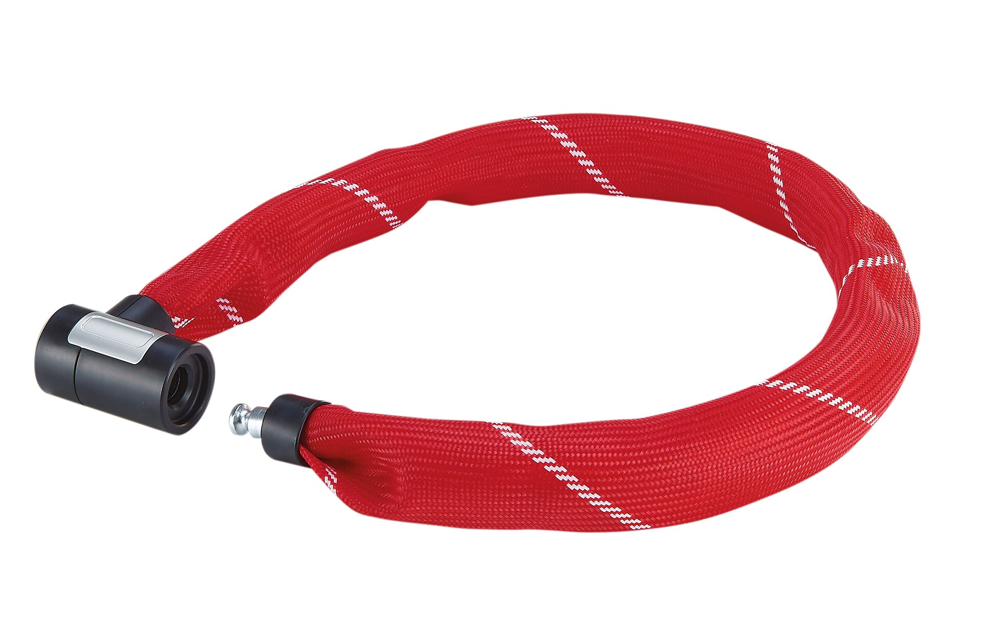 Kettenschloss, inkl. 2 Laser-Cut Schl&uuml;ssel, L&auml;nge: 110 cm, ? 8,5 mm, Farbe: rot 