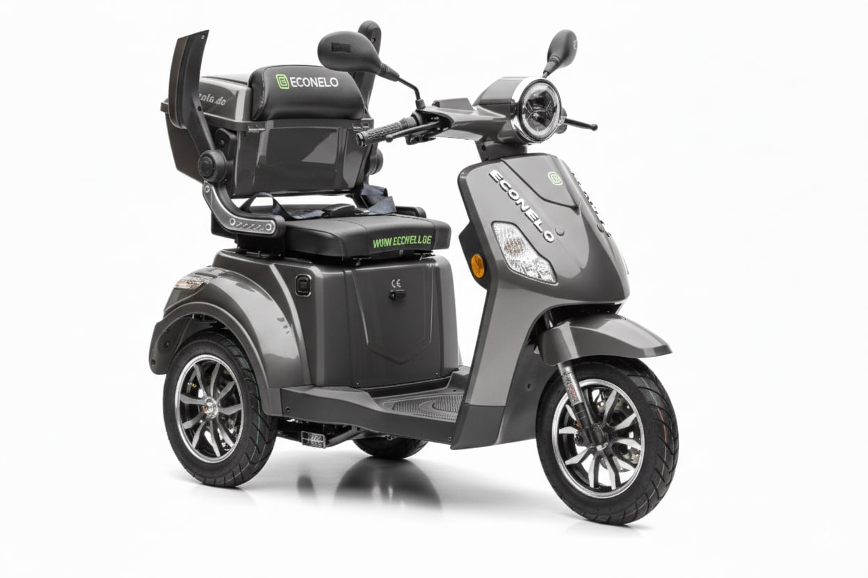 Econelo E-Seniorenmobil Yogi-IQ, Blei-Akku, 3-Rad, 1000 Watt, Grau 