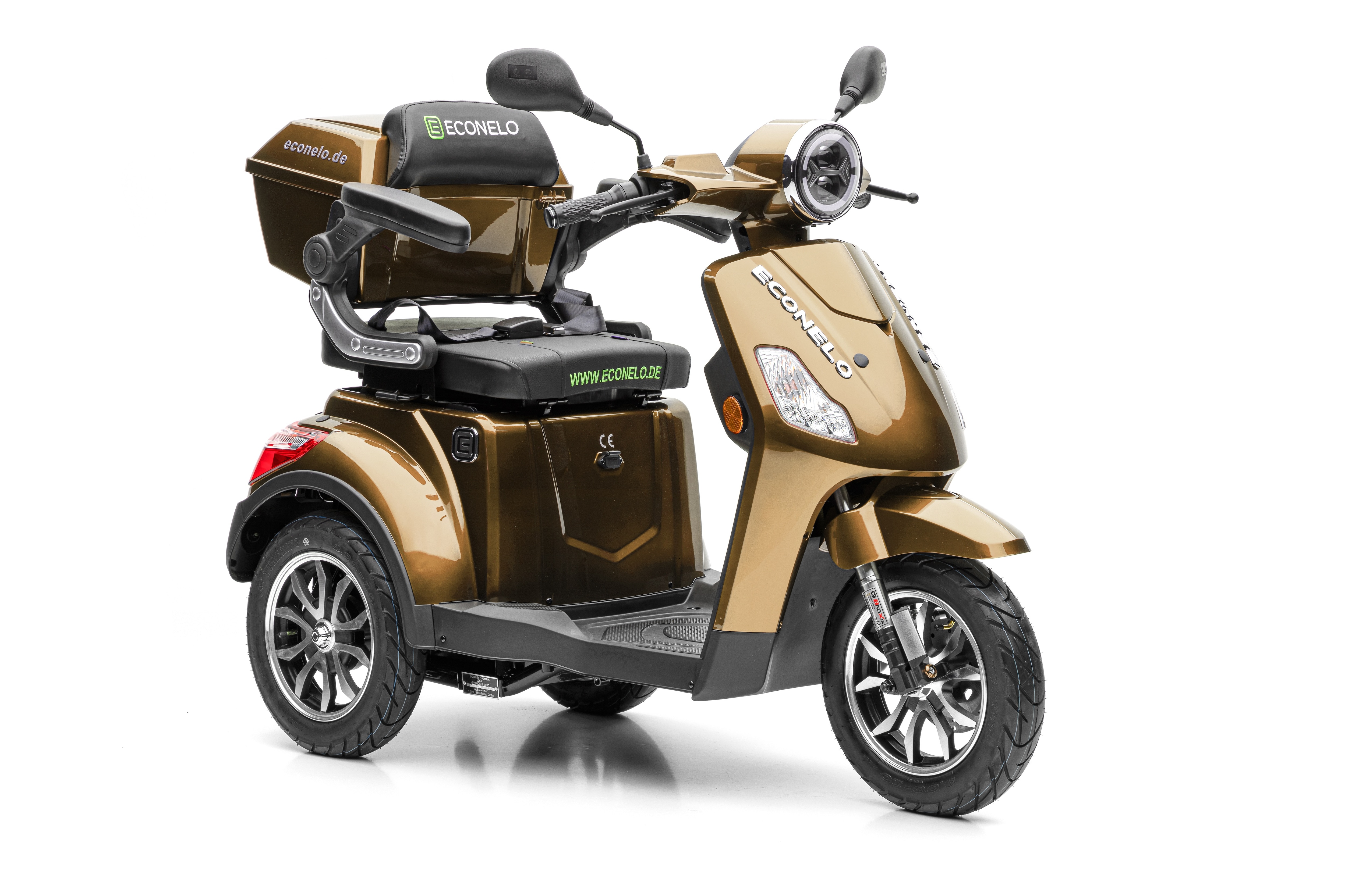 Econelo E-Seniorenmobil Yogi-IQ, Lithium-Akku, 3-Rad, 1000 Watt, Braun 