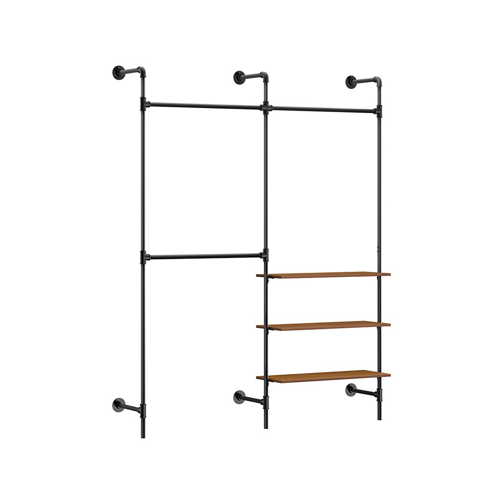 SoBuy Garderobenst&auml;nder mit 3 Shelves Schwarz 168x46x220cm Industriell 