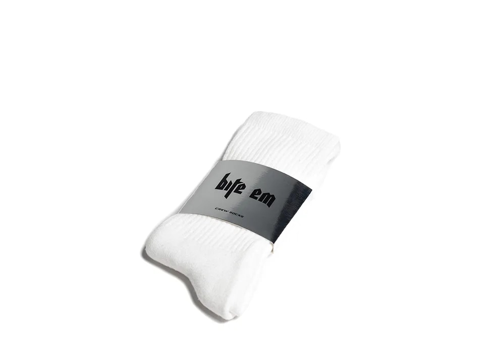 BITE EM CREW SOCKEN Wei&szlig; 3 Paare -ONE SIZE 