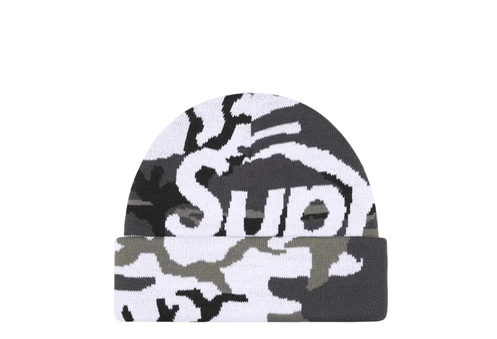 Supreme Camo Big Logo Beanie Snow Camo 