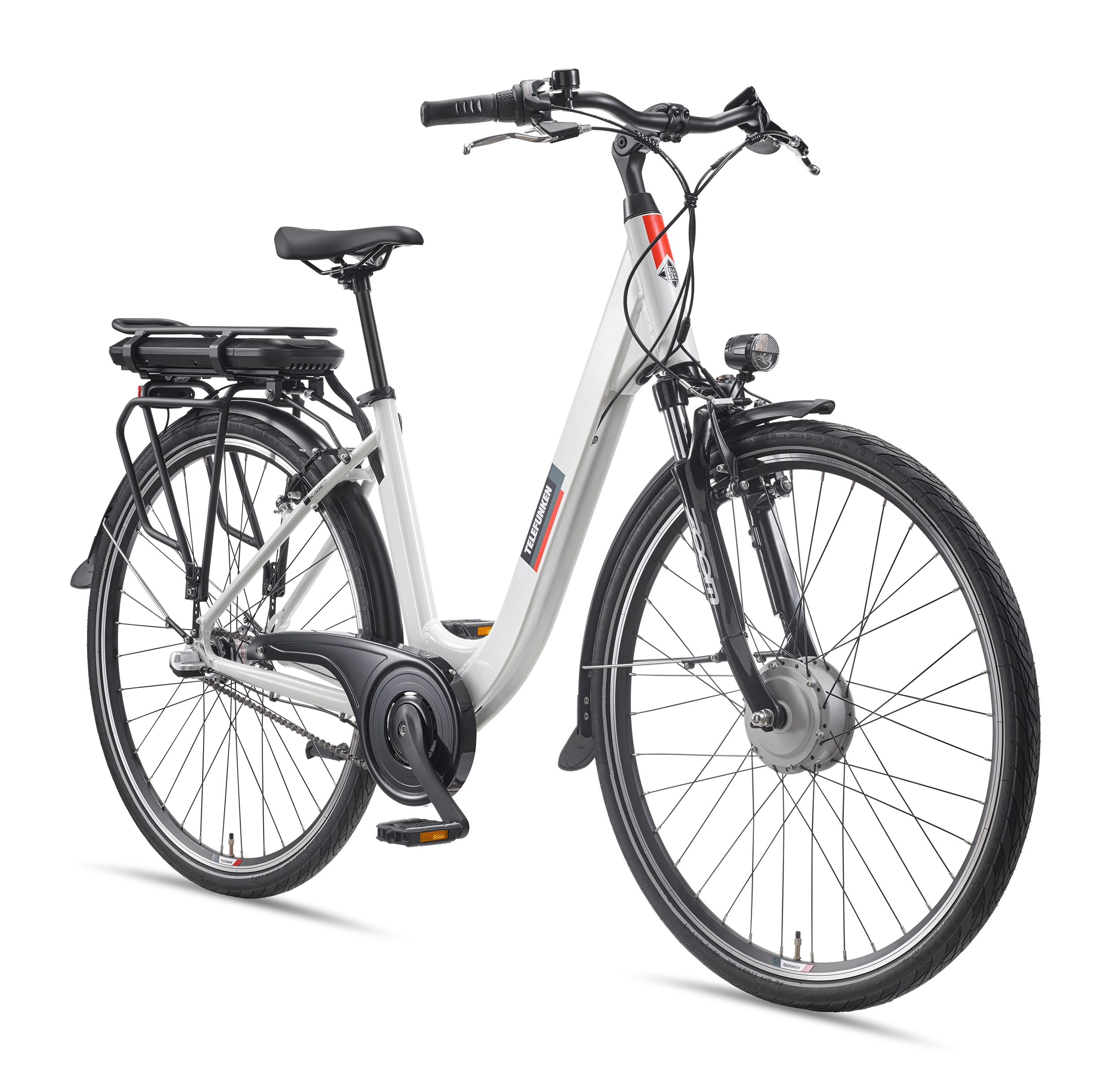 TELEFUNKEN E-Bike Damen 28 Zoll, Elektrofahrrad Frontmotor, 3-Gang Nabenschaltung, V-Bremsen - RC836 Multitalent 