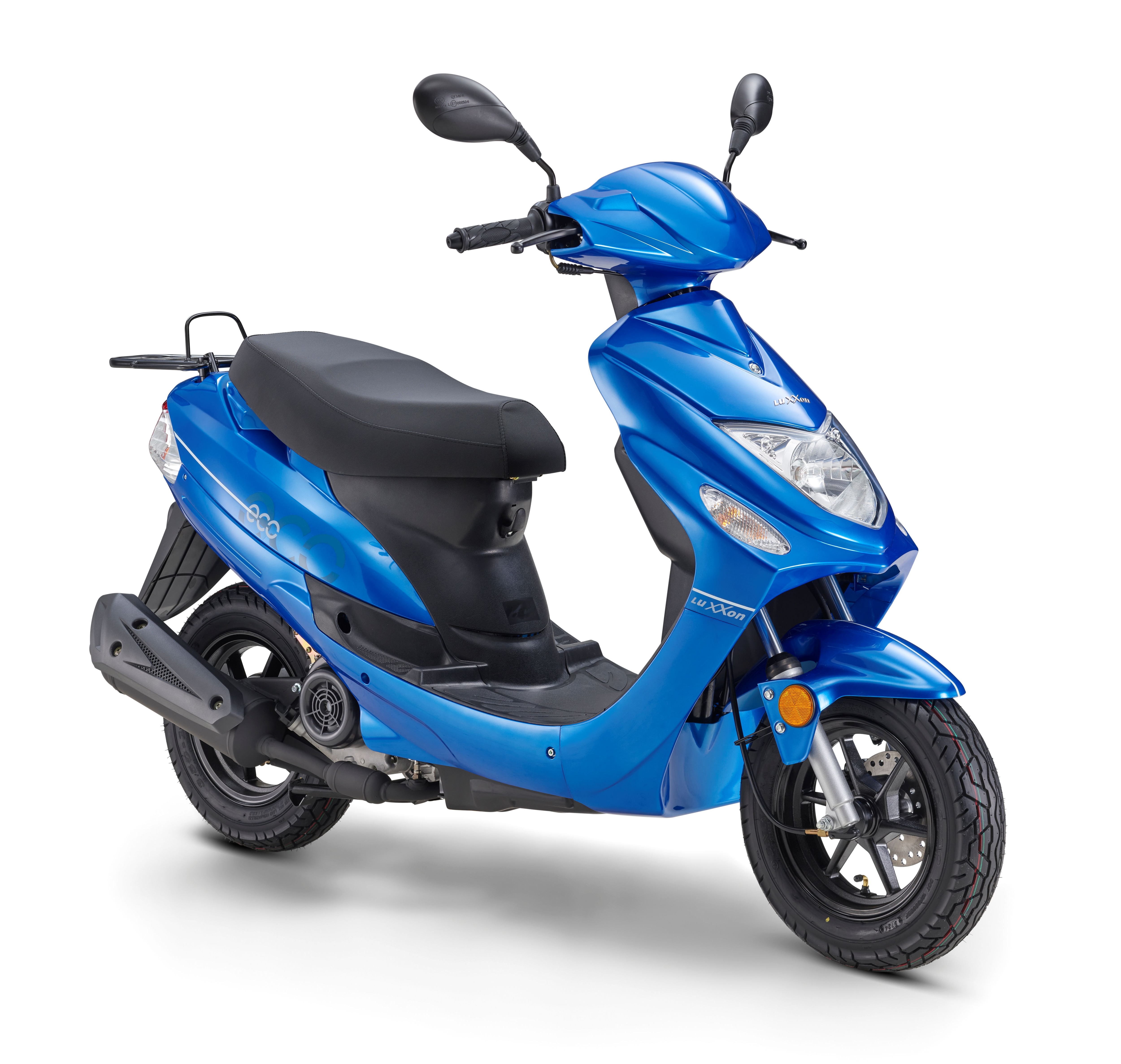 LuXXon Motorroller ECO (45km/h) E5 EFI, blau - 50ccm 4-Takt, 2,2kW/3PS, 1,9l/100km, 10" Reifen, mit Staufach, StVZO 