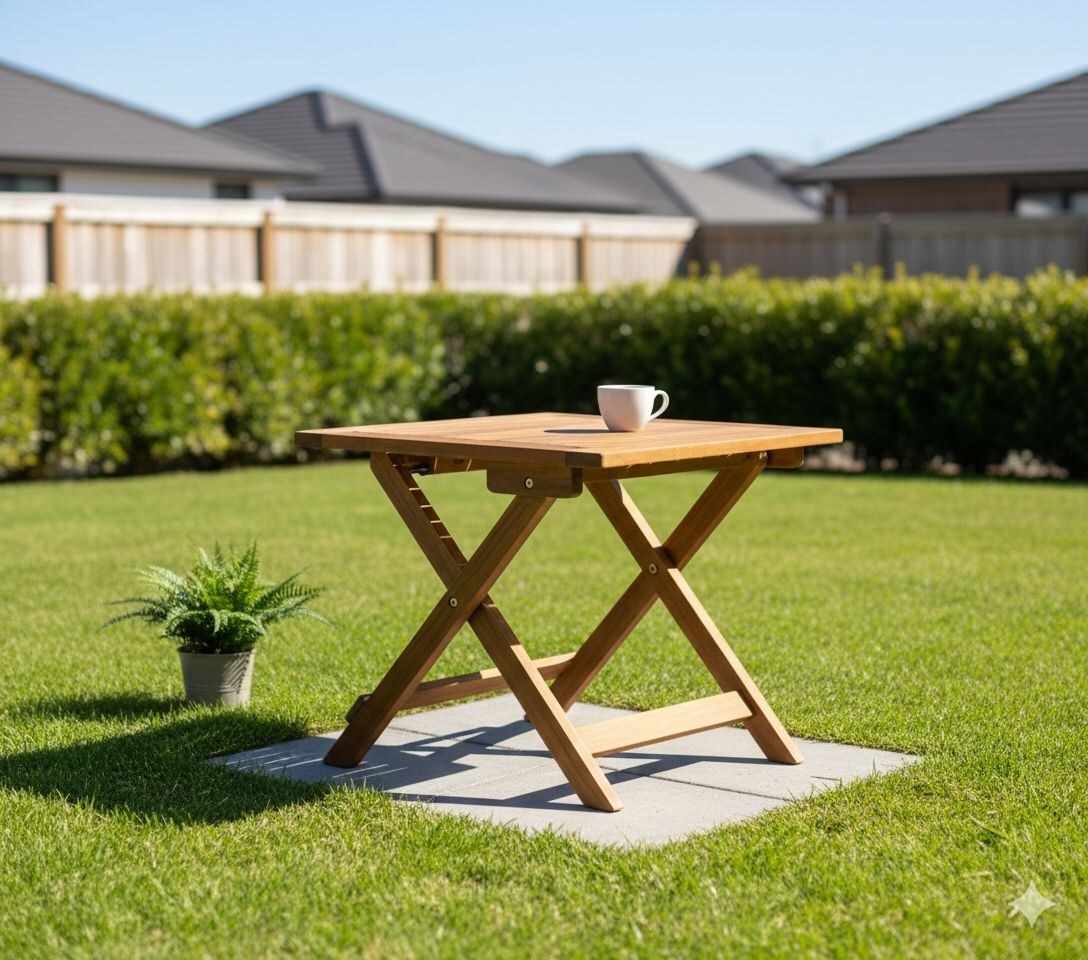 Akazienholz Gartenklapptisch Beistelltisch 38 cm FSC