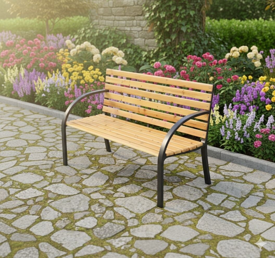 Gartenbank Osaka aus Tanne, ca. 122 x 60 x 83 cm
