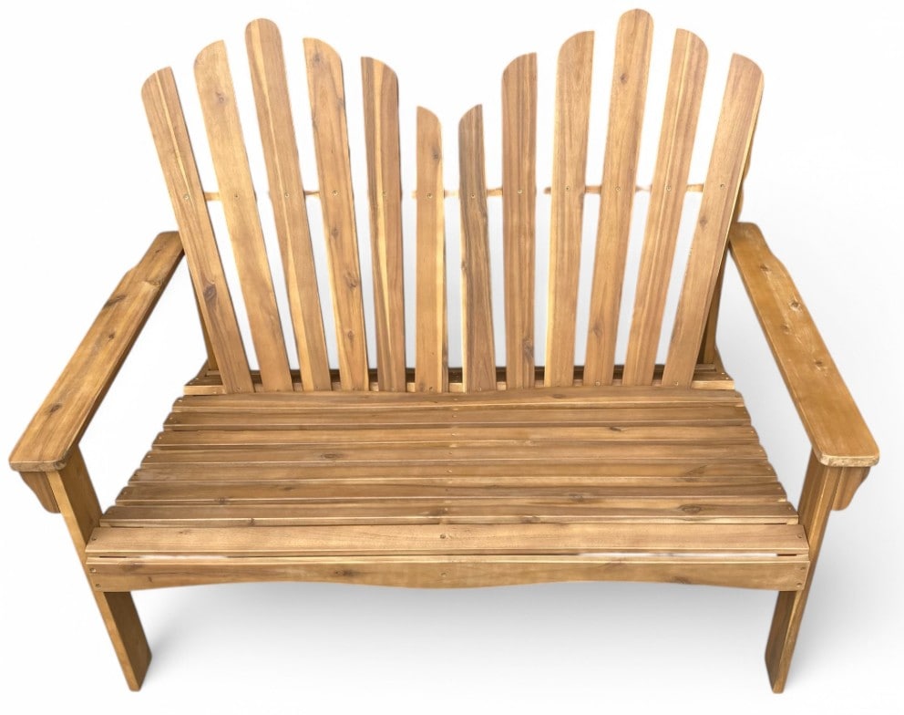2-Sitzer Adirondack-Gartenbank aus Akazienholz, ca. 125 x 80 x 94 cm &ndash; Dunkelbraun 