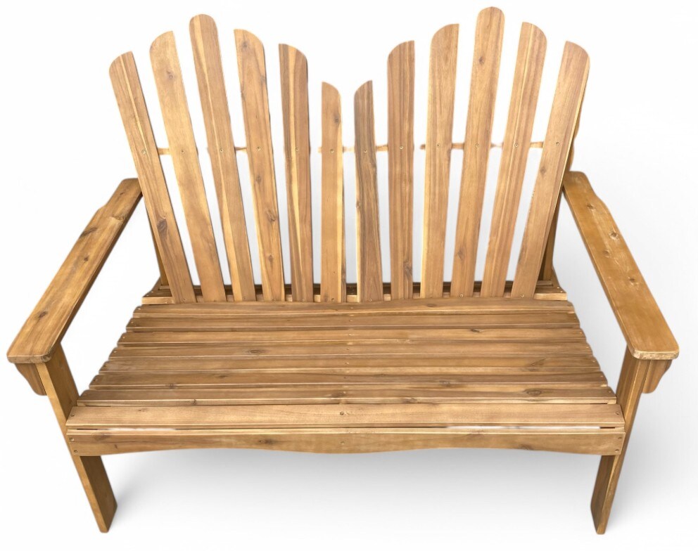 2-Sitzer Adirondack-Gartenbank aus Akazienholz, ca. 125 x 80 x 94 cm – Dunkelbraun