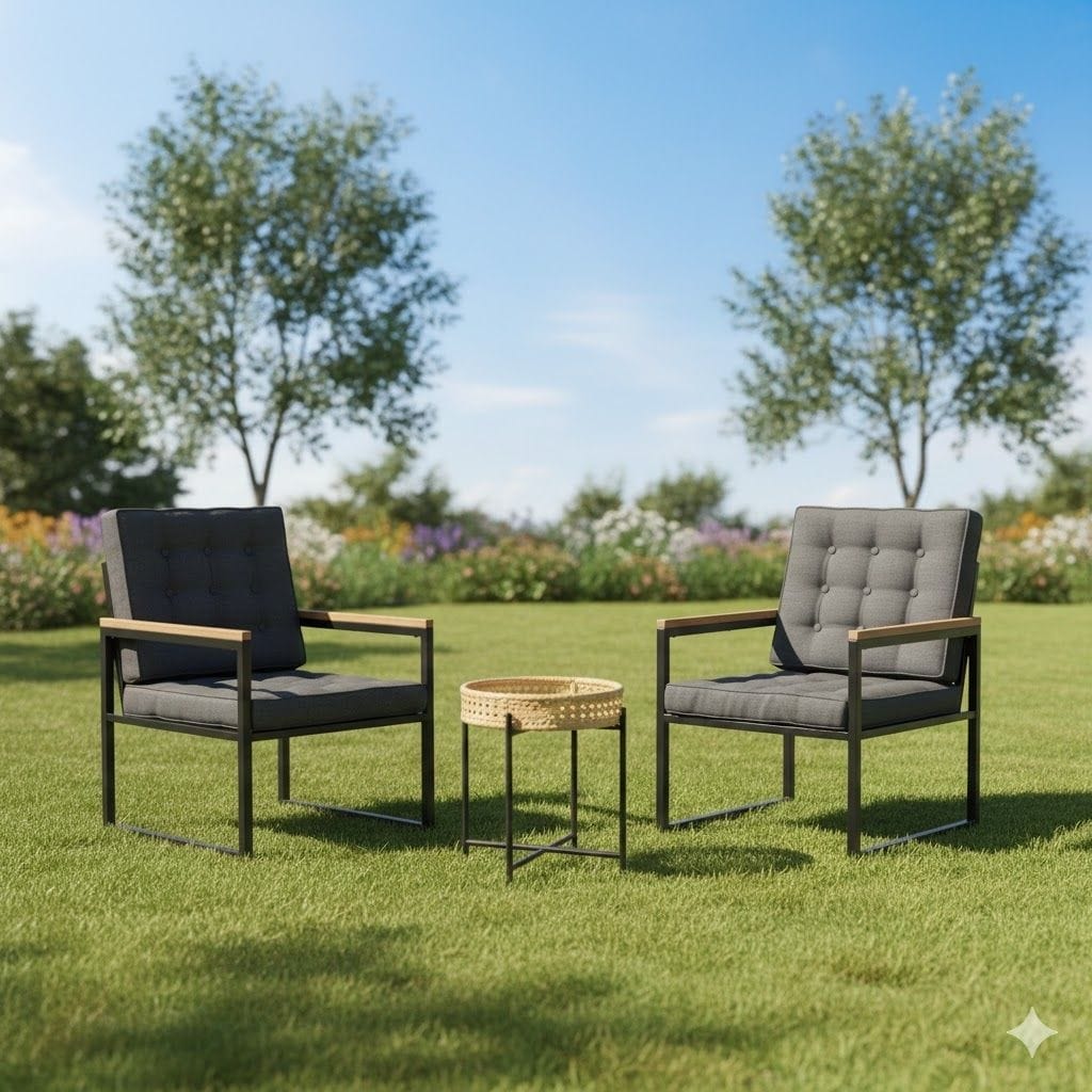 7tlg. Bistro-Set inkl. Kissen 