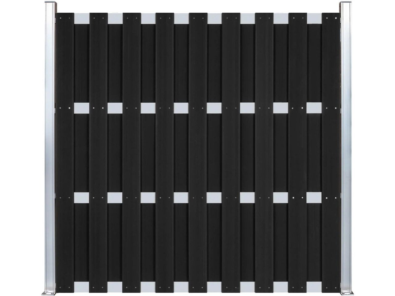WPC-Sichtschutzzaun CARMENO - 1x Element, ca. 180 x 180 cm - Schwarz