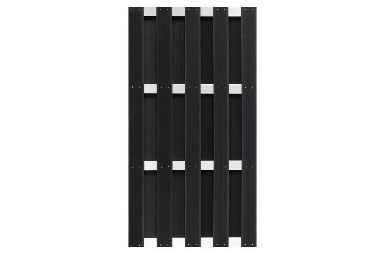WPC-Sichtschutzzaun CARMENO - 1x Element, ca. 180 x 90 cm - Schwarz