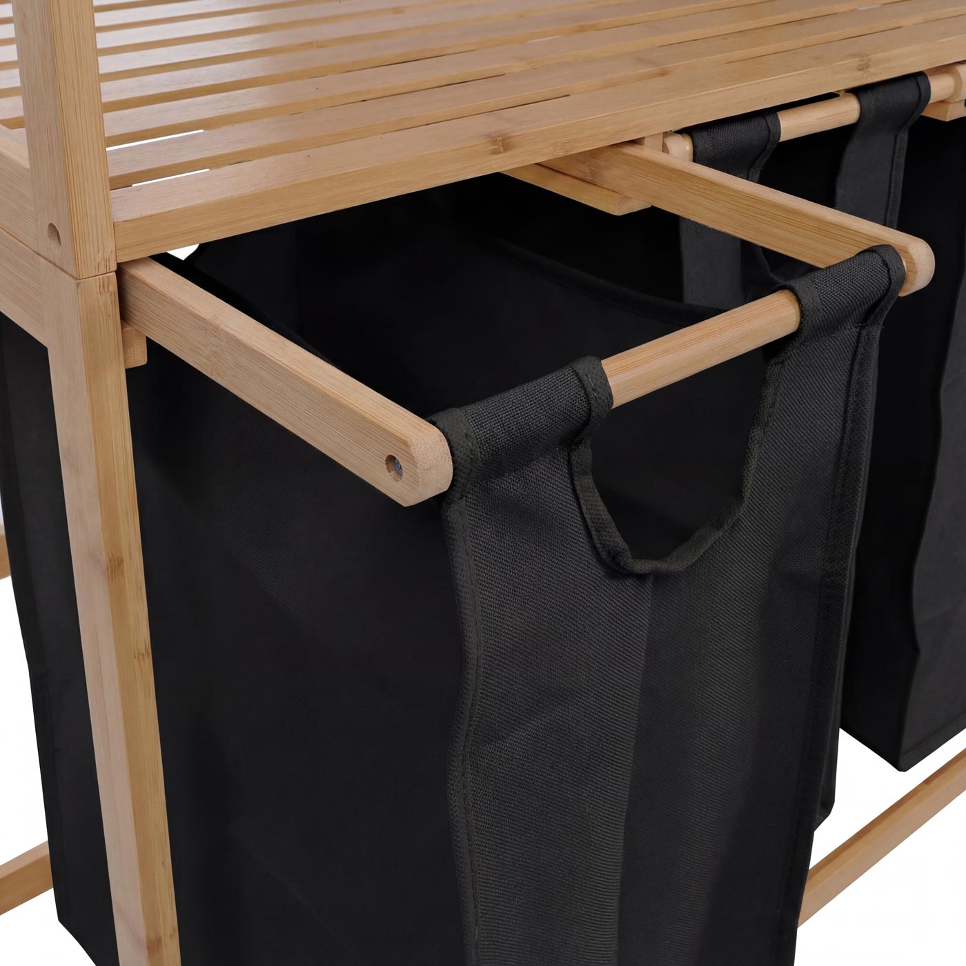 Bambus Wschesammler MCW-P78, Wschesortierer Wschekorb Regal  Wscheorganizer, 3 Ablagen MVG 125x80x40cm 135L ~ schwarz bei Marktkauf  online bestellen