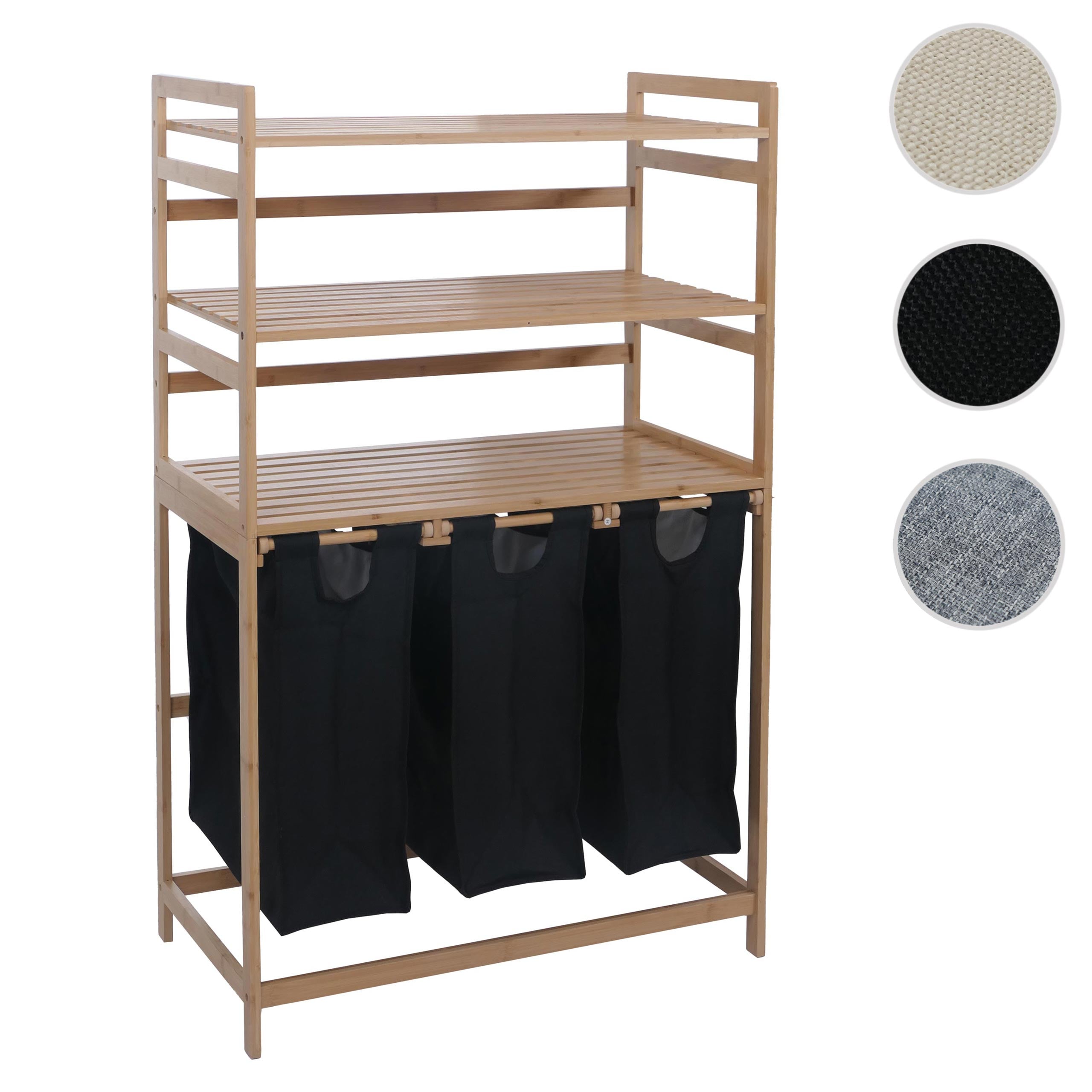 Bambus Wschesammler MCW-P78, Wschesortierer Wschekorb Regal  Wscheorganizer, 3 Ablagen MVG 125x80x40cm 135L ~ schwarz bei Marktkauf  online bestellen