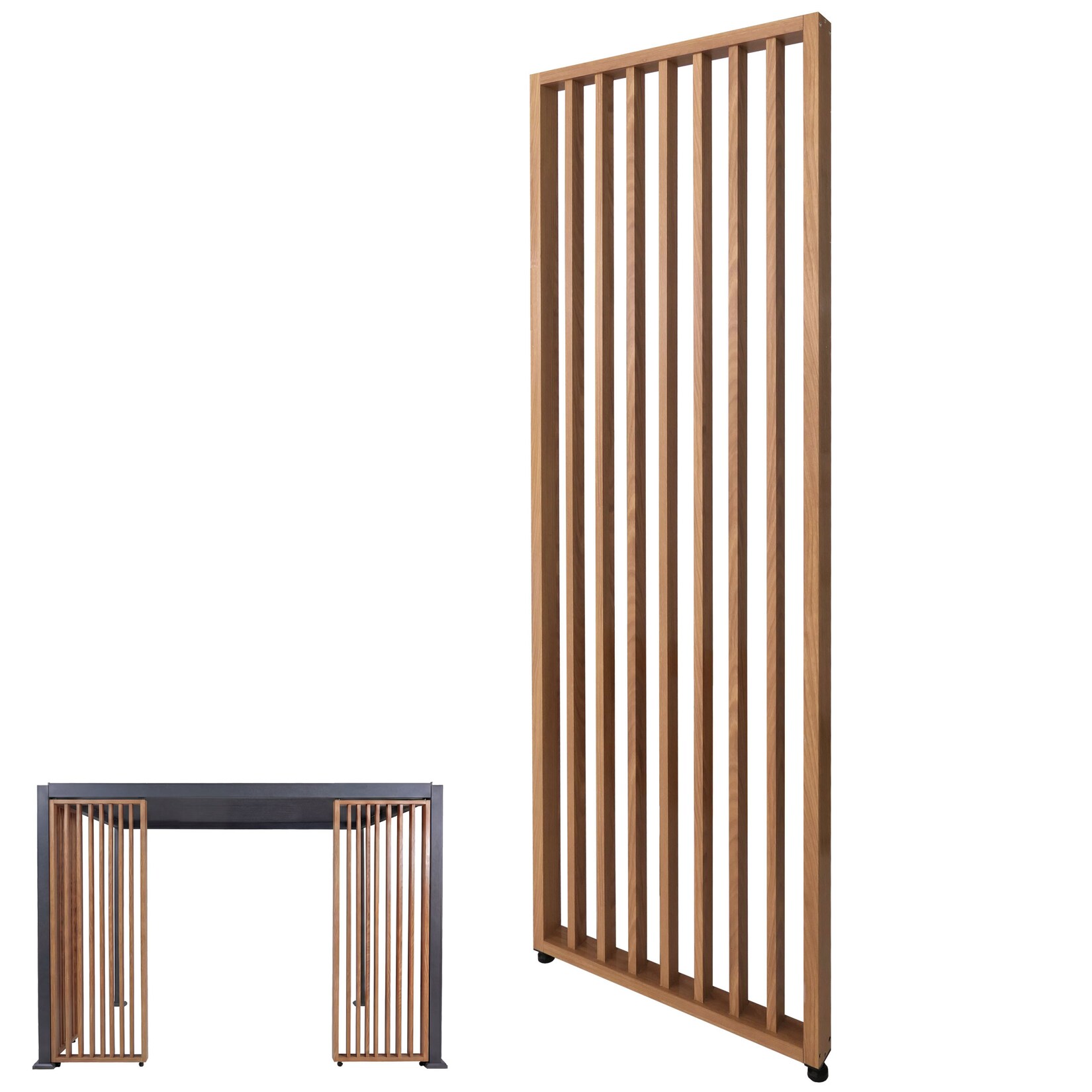 Seitenwand für Pergola&nbsp;-P65, Seitenelement Seitenteil Modul Paneel, Aluminium 220x68cm Holzoptik