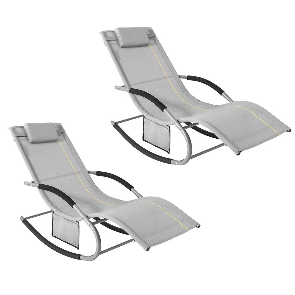 Schaukelstuhl-Set für 2 Personen für den Garten Hellgrau 150x63x87cm Modern