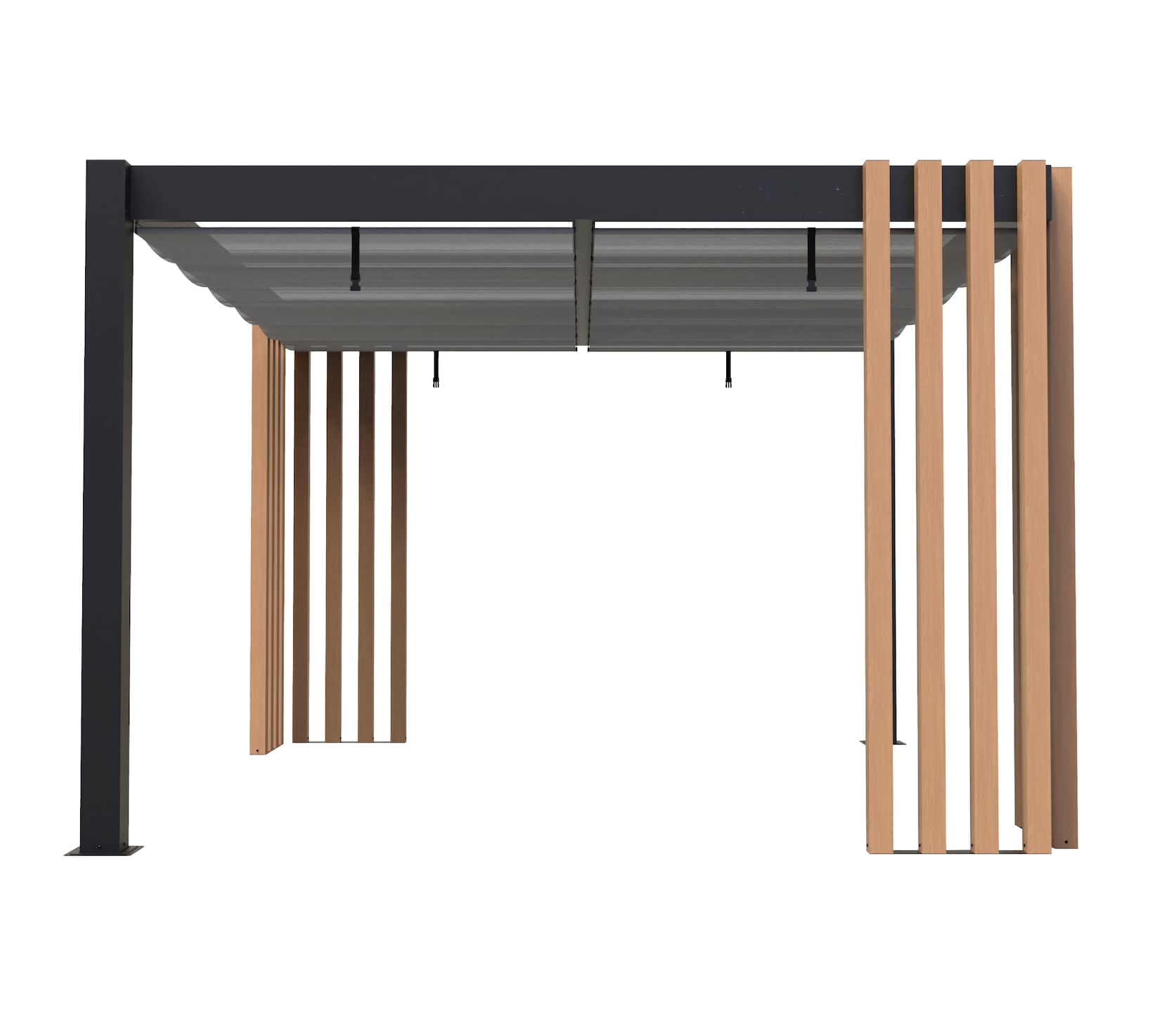Pavillon Lito 1012 mit Sonnensegel Schwarz-Grau   378,5x302,3x234,5cm