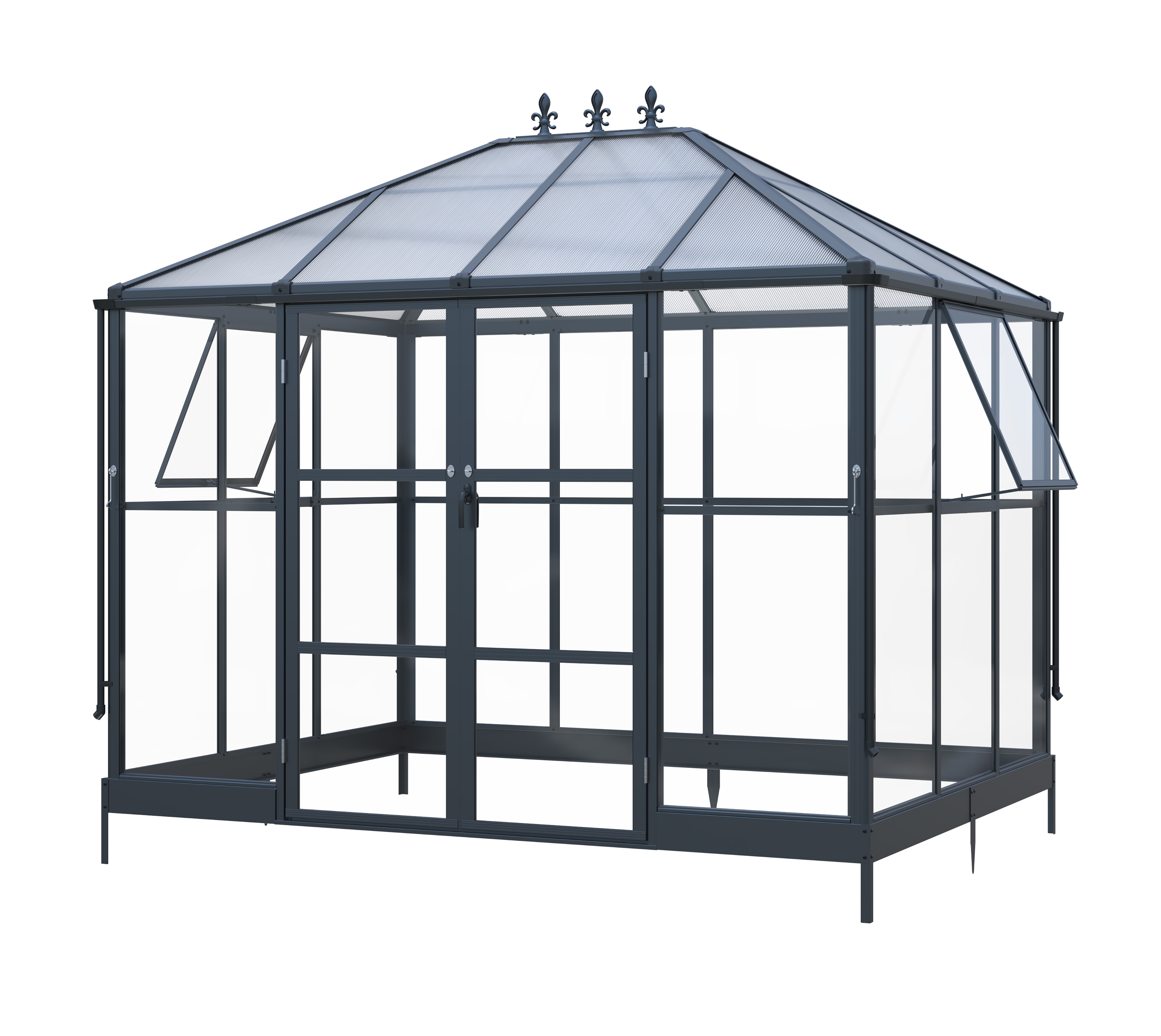 Westmann Gew&auml;chshaus Suprema M Schwarz | 215x284x243cm 