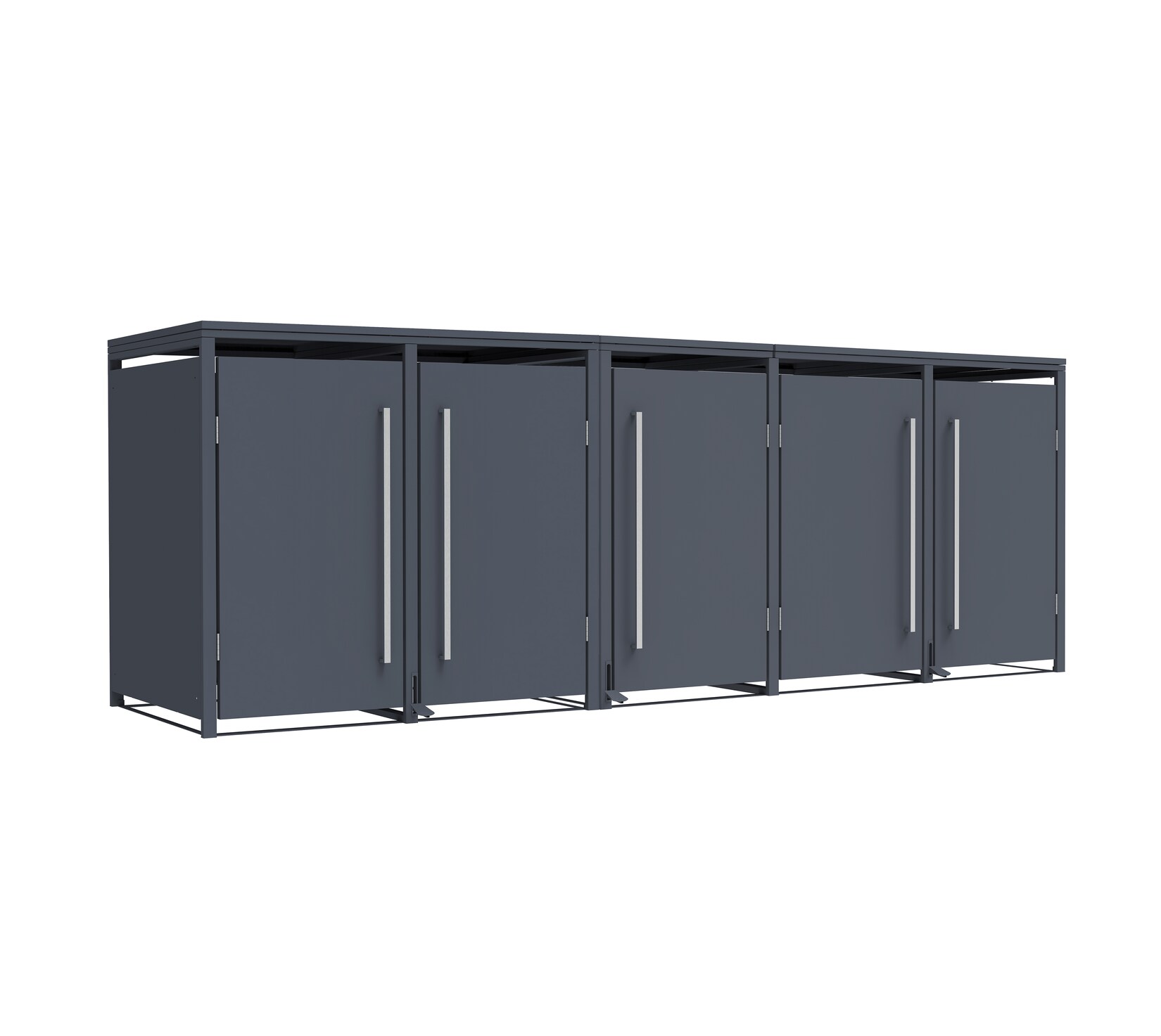 Mülltonnenbox Pedura 5   5x    mit Fußpedal Anthrazit   80x331x116cm