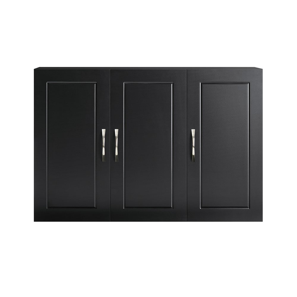 SoBuy H&auml;ngeschrank mit 3 T&uuml;ren Schwarz 90x13x60cm Modern 