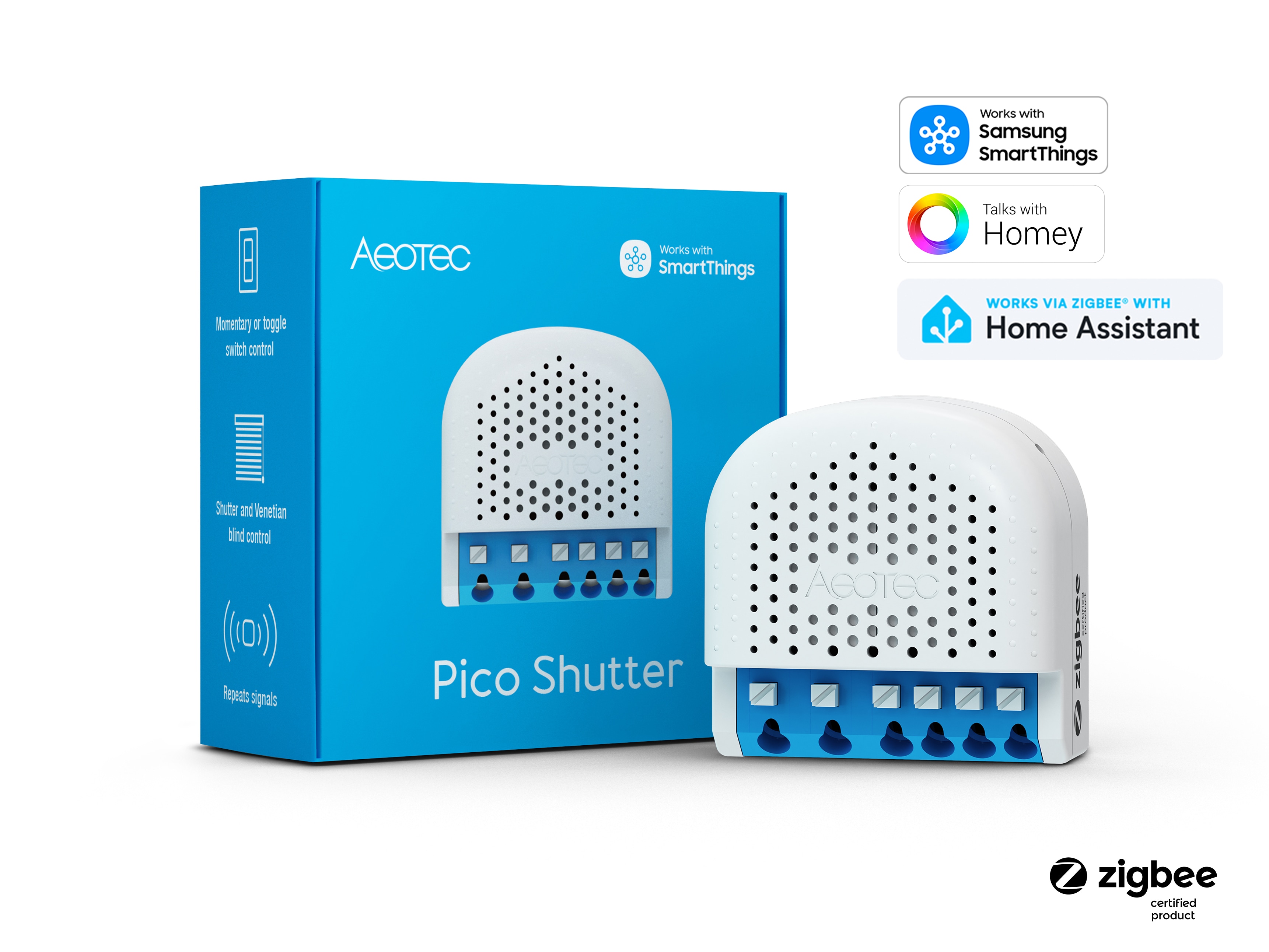 Aeotec Pico Shutter Zigbee Rollladenschalter 