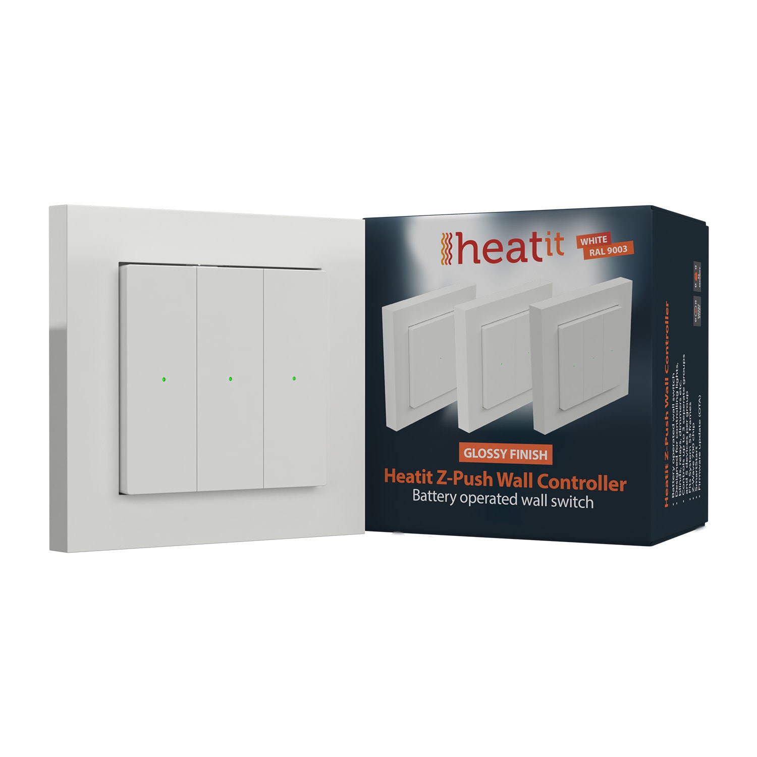 Heatit Z-Push Wall Controller Z-Wave 700er Serie 