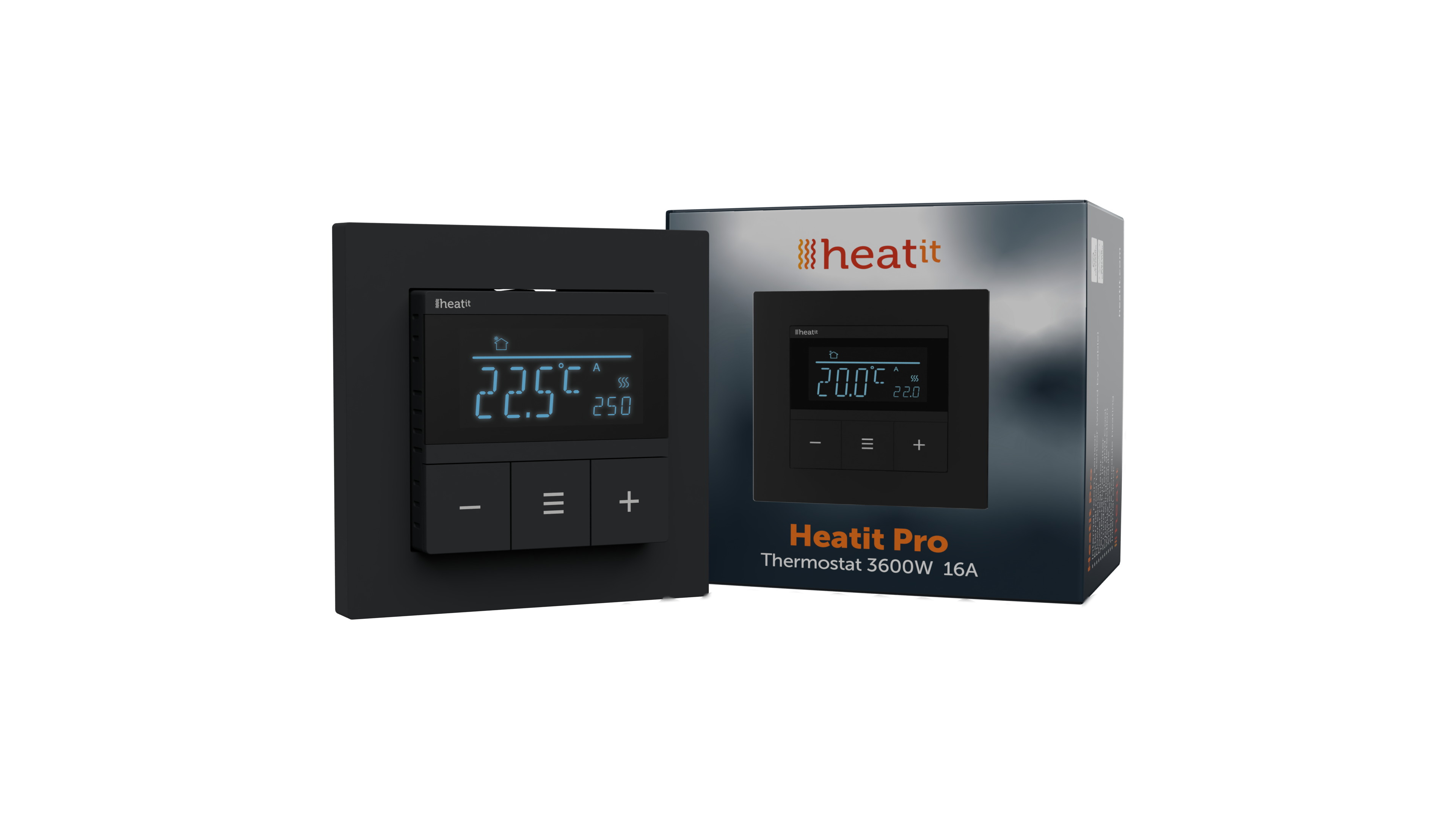 Heatit Pro Thermostat (Schwarz Matt) 