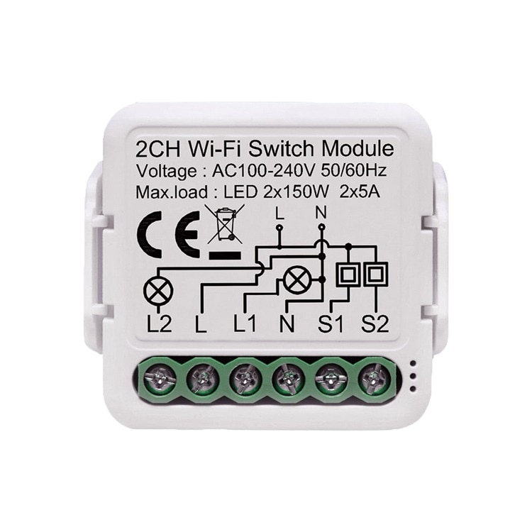 Netplus 2-channel Relay Switch WLAN Relais Schalter 2-Kanal SmartLife oder Tuya Smart App 