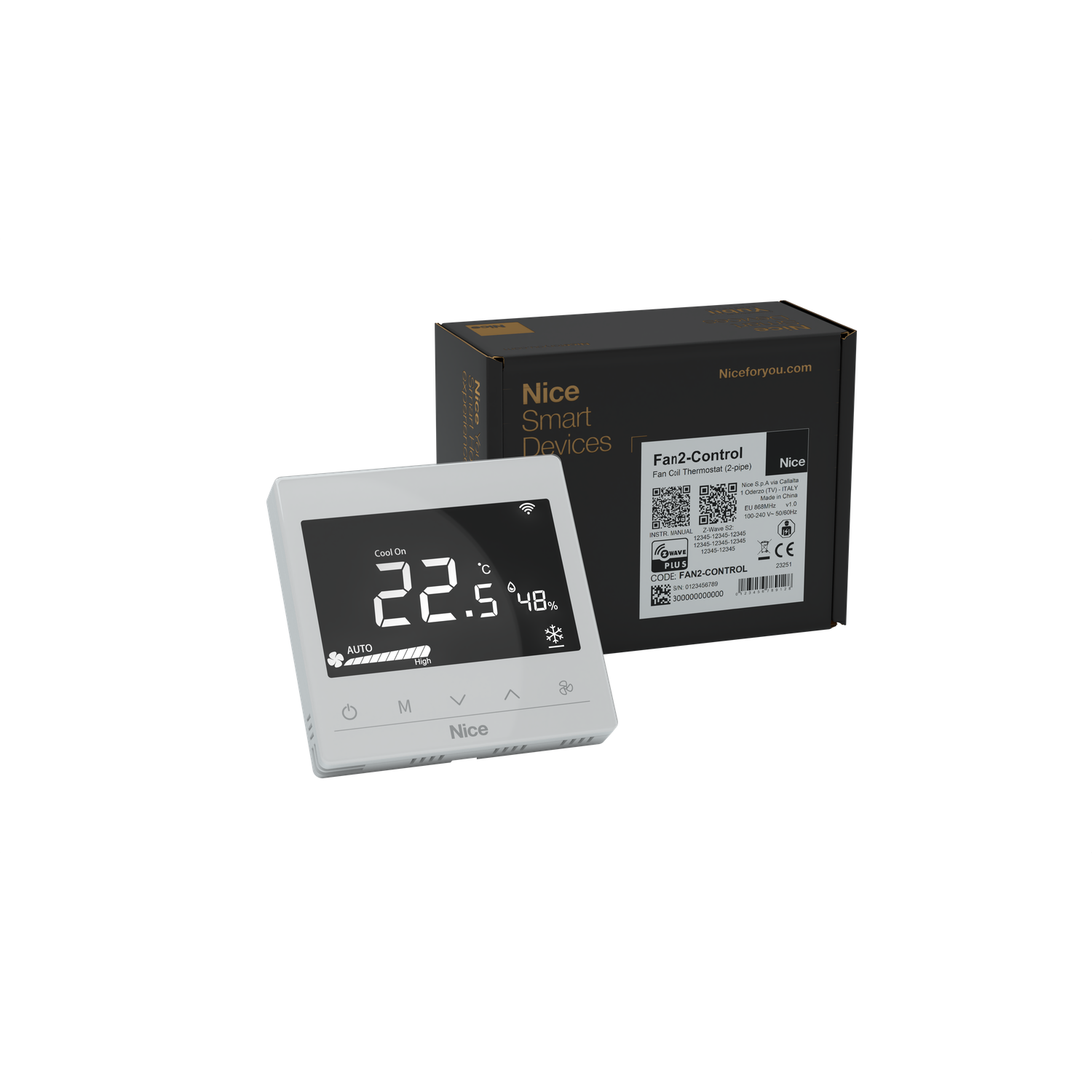 Nice Fan Coil Thermostat (2 Leitungsrohre, wei&szlig;) 