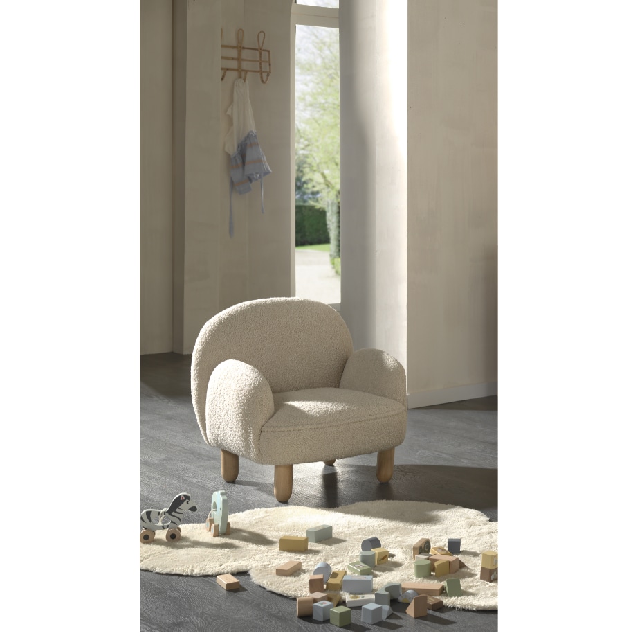 Kindersessel, Bezug Boucl&egrave; Beige 