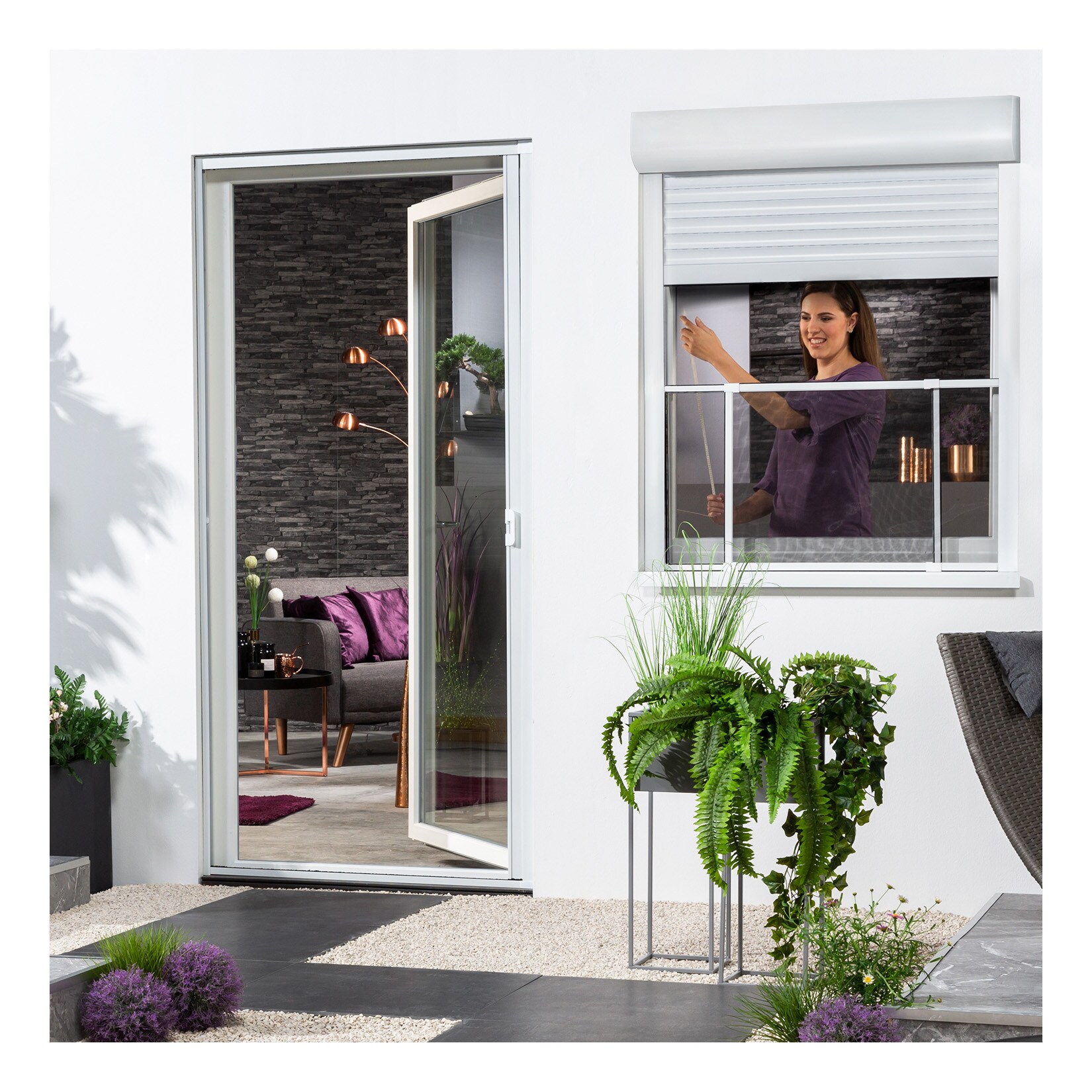 Alu-Schiebefenster "COMFY SLIDE XL" 75x100 cm in Wei&szlig; 