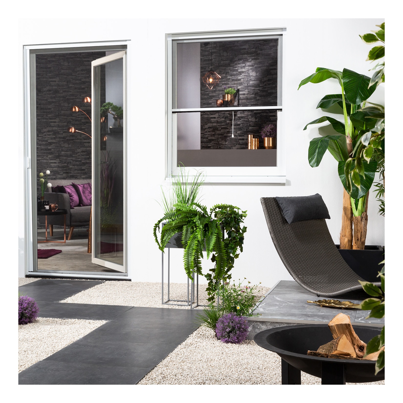 Insektenschutz-Alu-Fensterrollo Bausatz "SMART" 130x160 cm in Wei&szlig; 