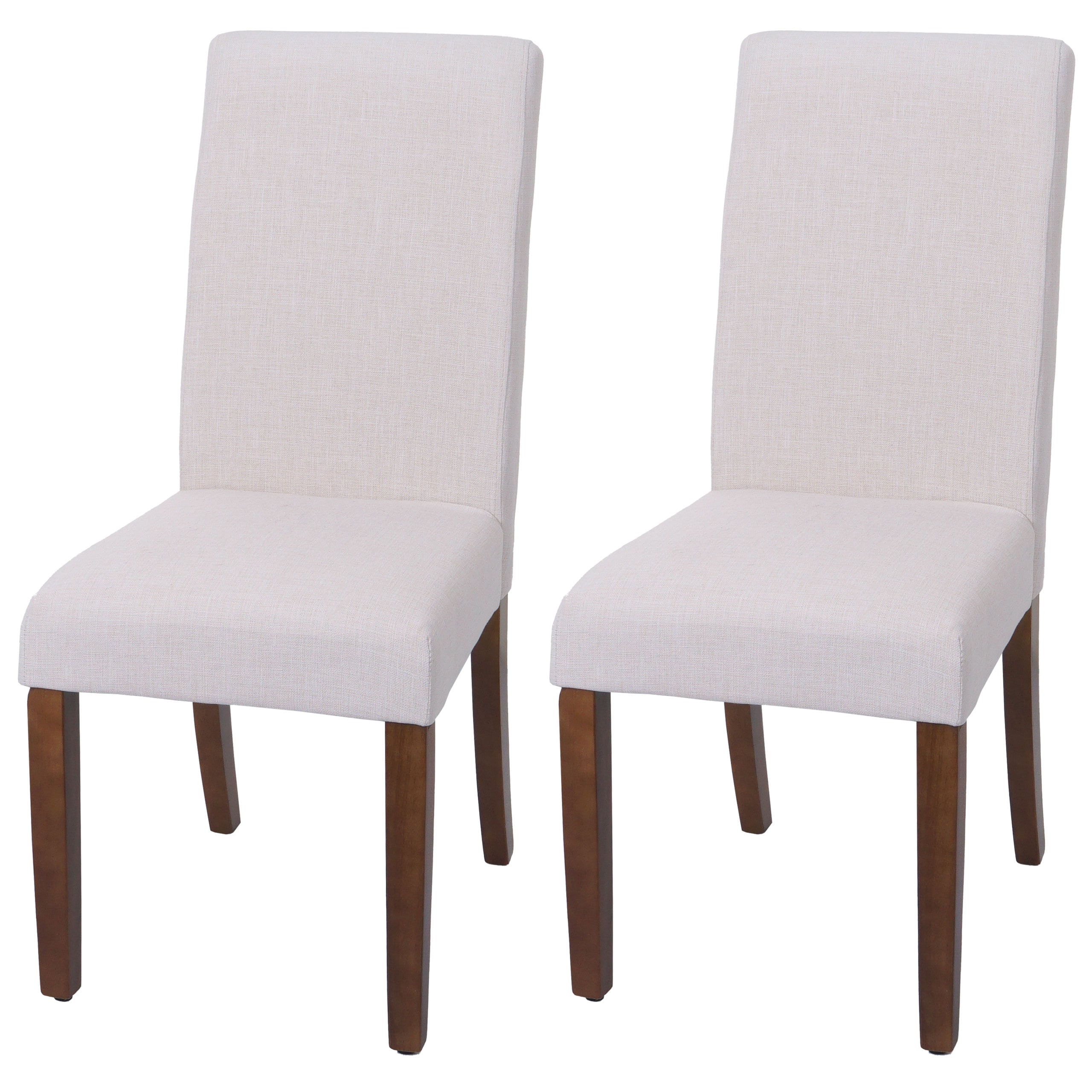 2er-Set Esszimmerstuhl MCW-O65f, K&uuml;chenstuhl Polsterstuhl, Chesterfield Stoff/Textil (280g/m&sup2;), wei&szlig; 