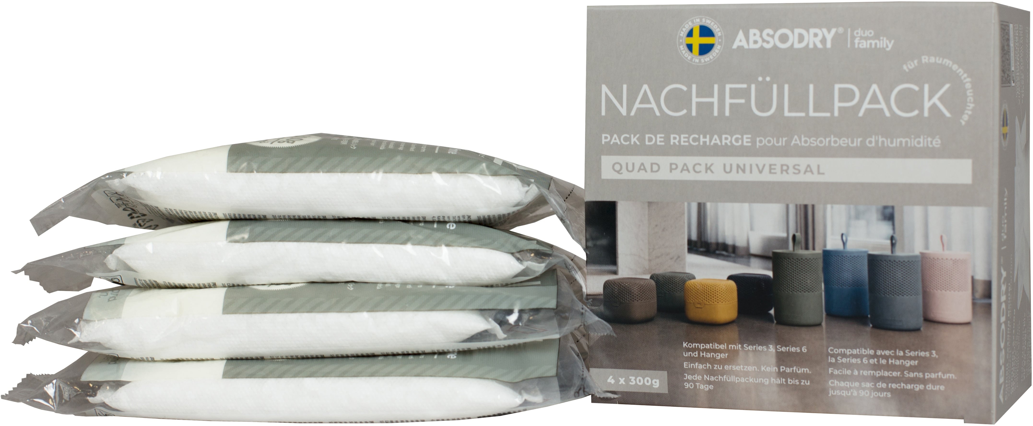 Absodry Duo Family Nachf&uuml;llpackung f&uuml;r Series 3 und 6, 4x 300 g 