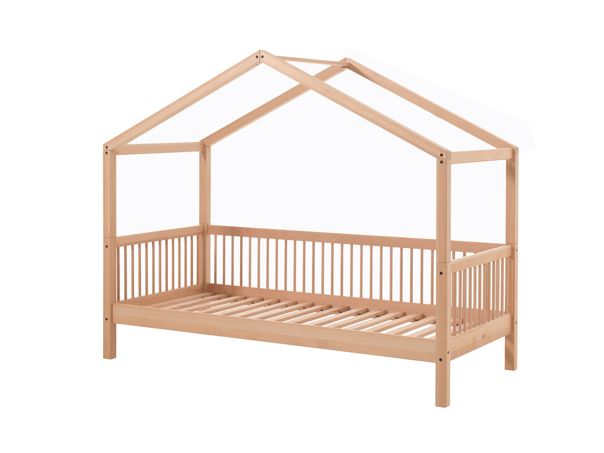 FAGUS Hausbett mit Liegefl&auml;che 90 x 200 cm, inkl. Lattenrost, Ausf. Buche massiv natur 