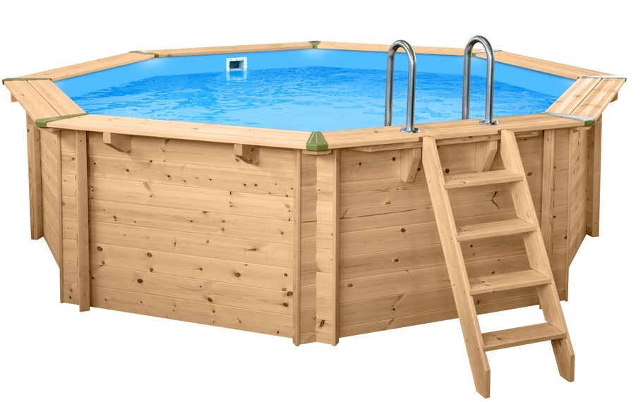 Holzpool „Java“ rund Ø 4,40 m × 1,36 m  Wärmepumpe Set