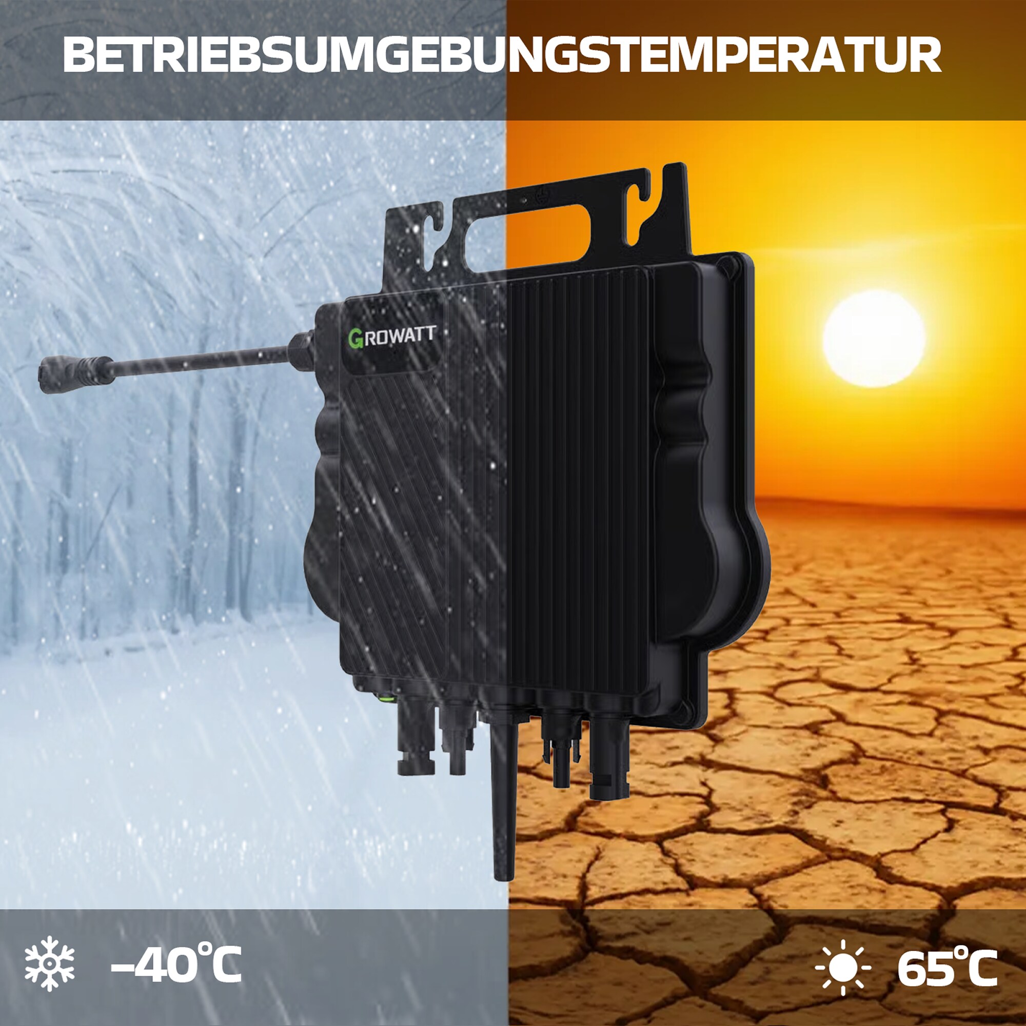 Growatt NEO‑800M‑X Mikro-Wechselrichter 800W – 2 MPPT, IP67, WiFi/Bluetooth, Plug&Play Für Balkonkraftwerk
