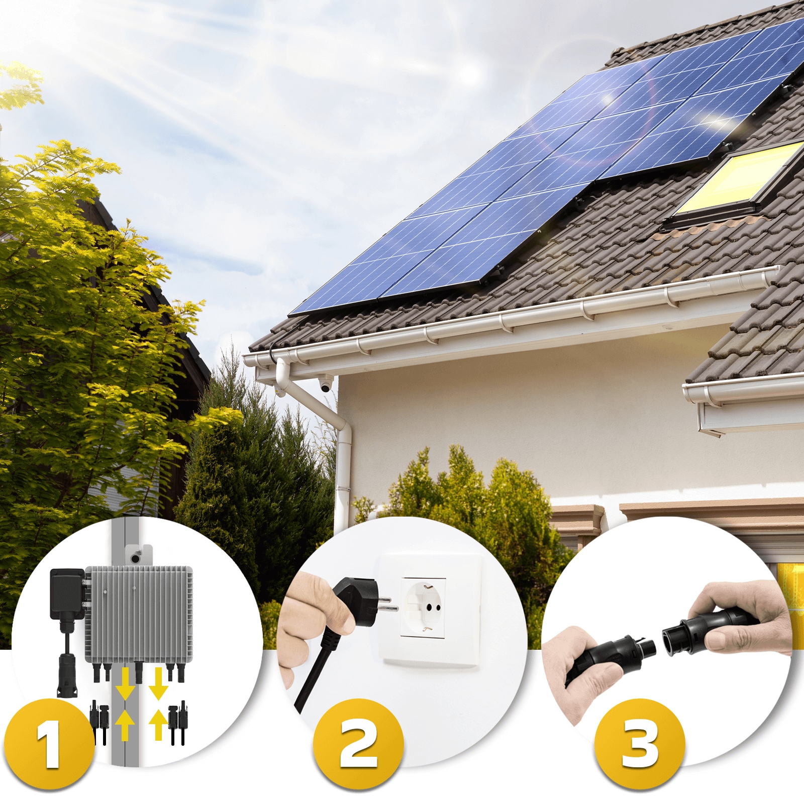 Deye SUN-M80G4-EU-Q0 800W Wechselrichter – Plug & Play, IP67, WiFi, 2 MPP Tracker