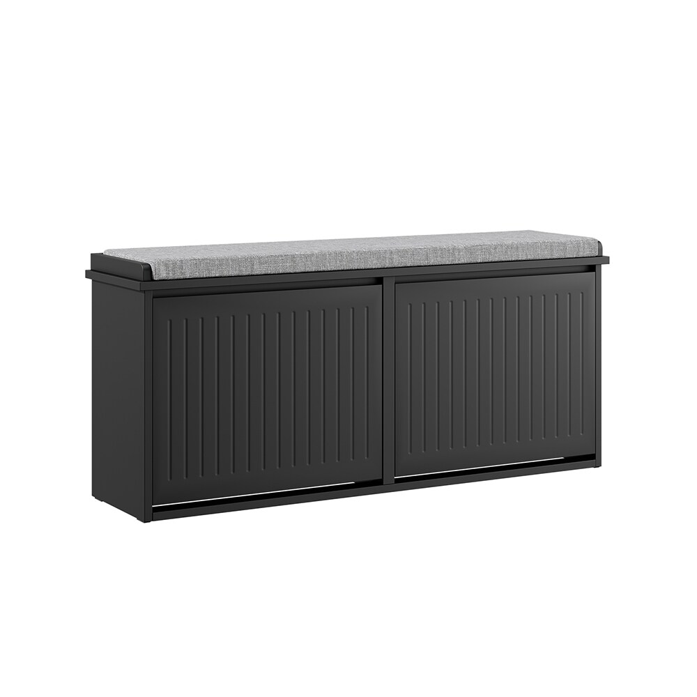 SoBuy Schuhbank mit 2 T&uuml;ren Dunkelgrau 100x26x46cm Modern 