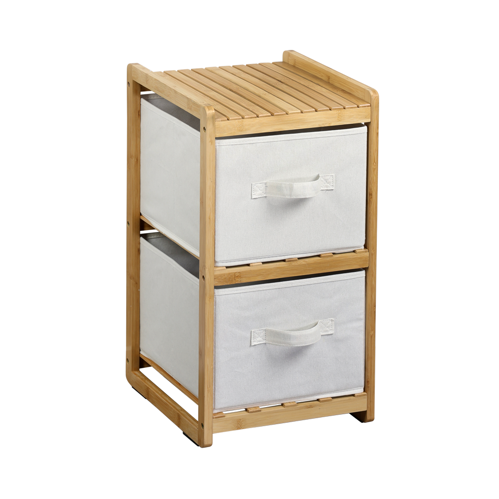 Regal mit 2 Boxen, Bambus, FSC