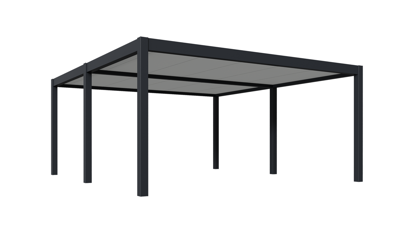 Pergoline Doppel Carport aus Aluminium 6 m x 5,3 m anthrazit